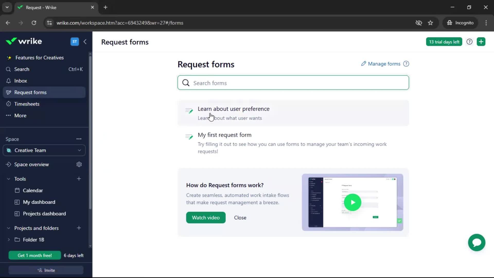 Filling in a form screenshot