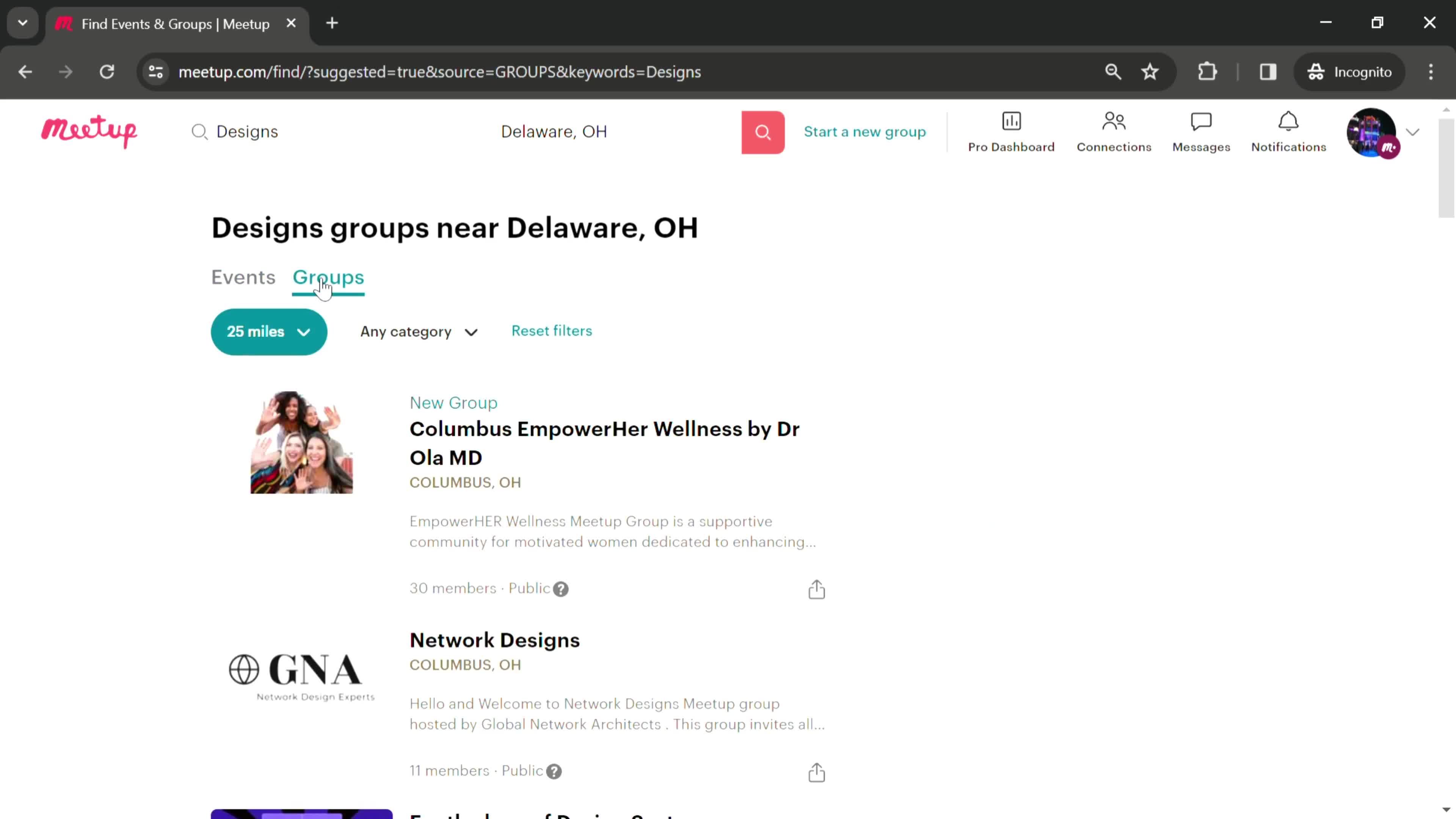 Filtering and sorting screenshot
