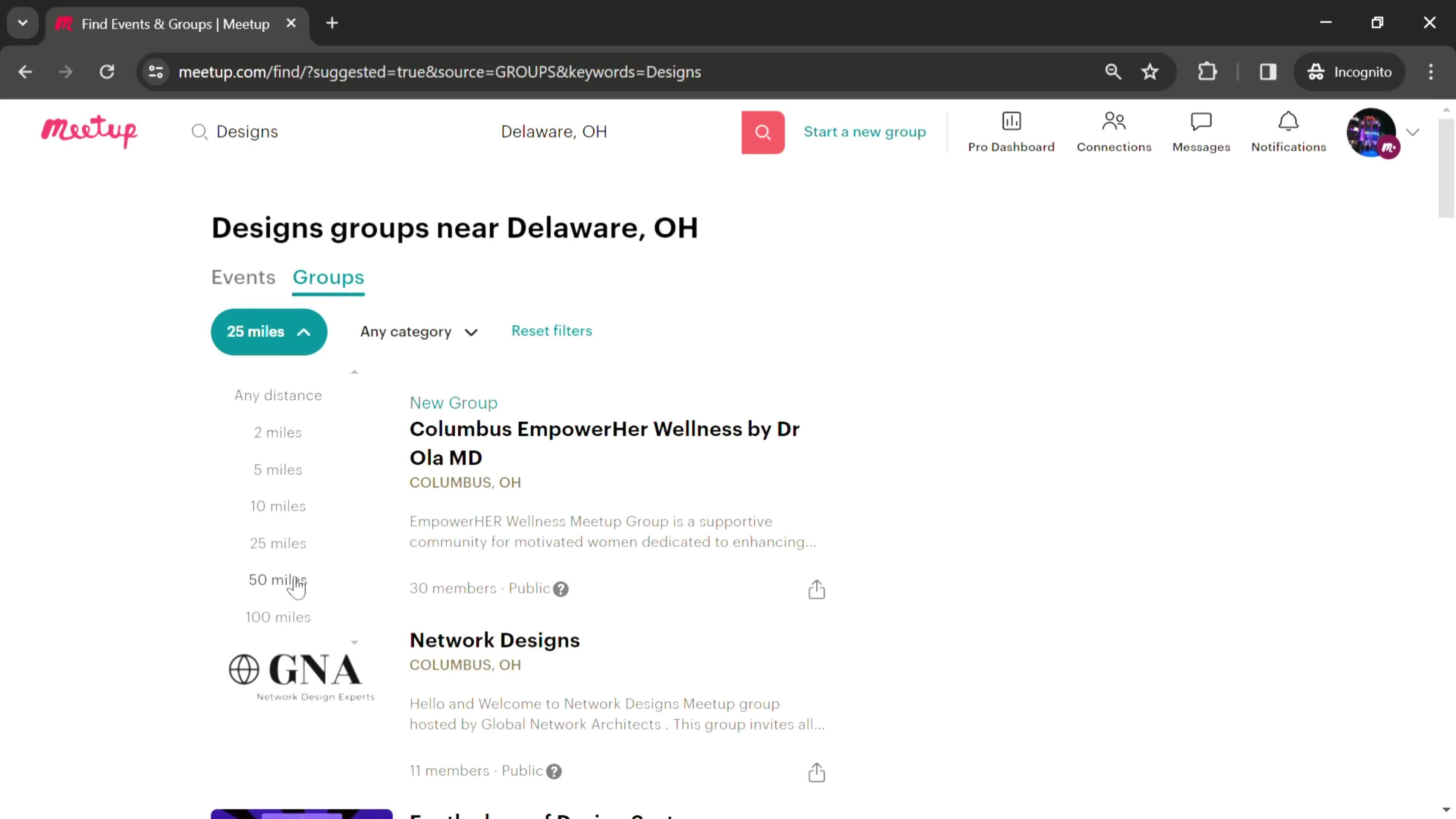 Filtering and sorting screenshot