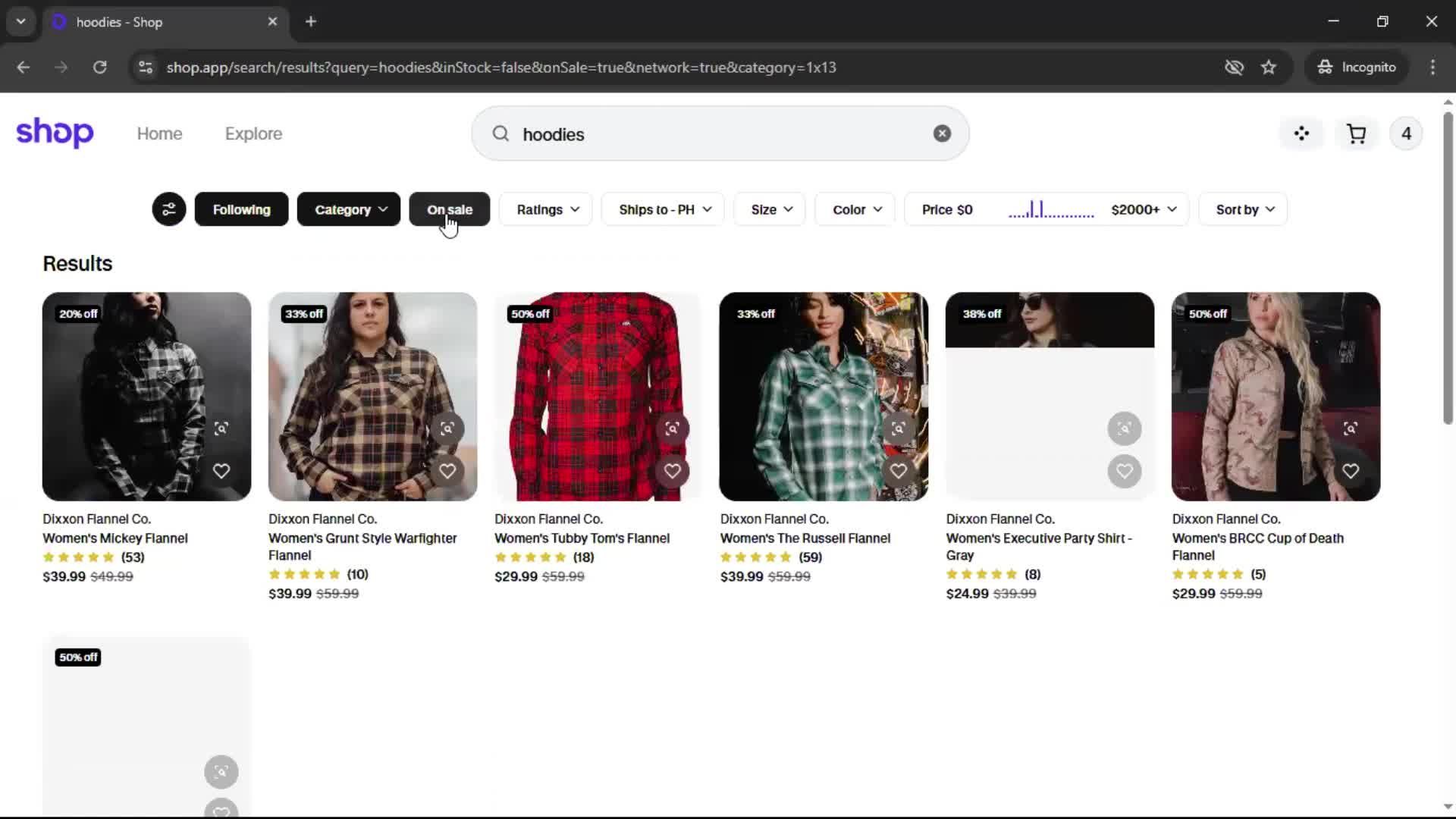 Filtering and sorting screenshot