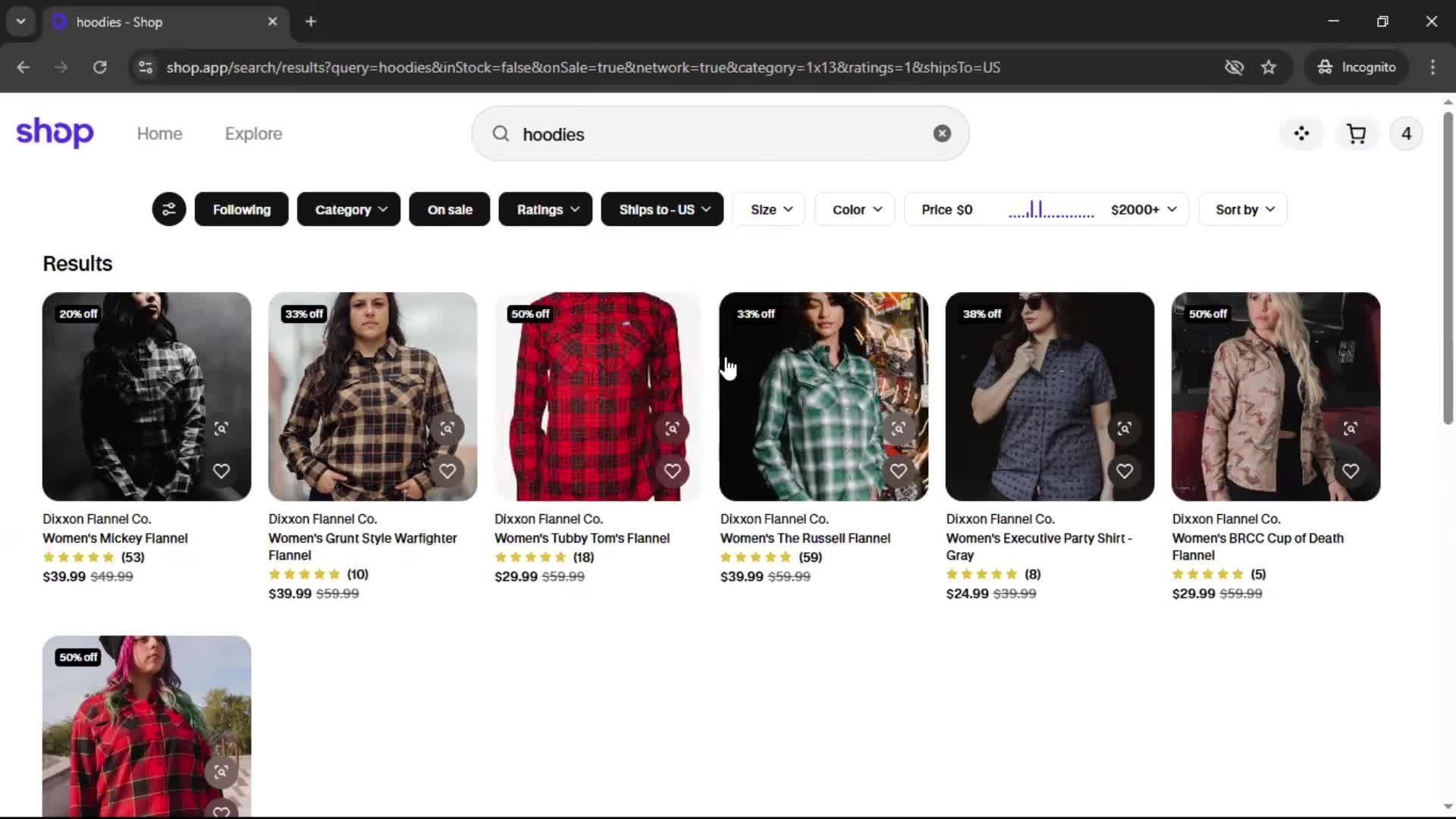 Filtering and sorting screenshot