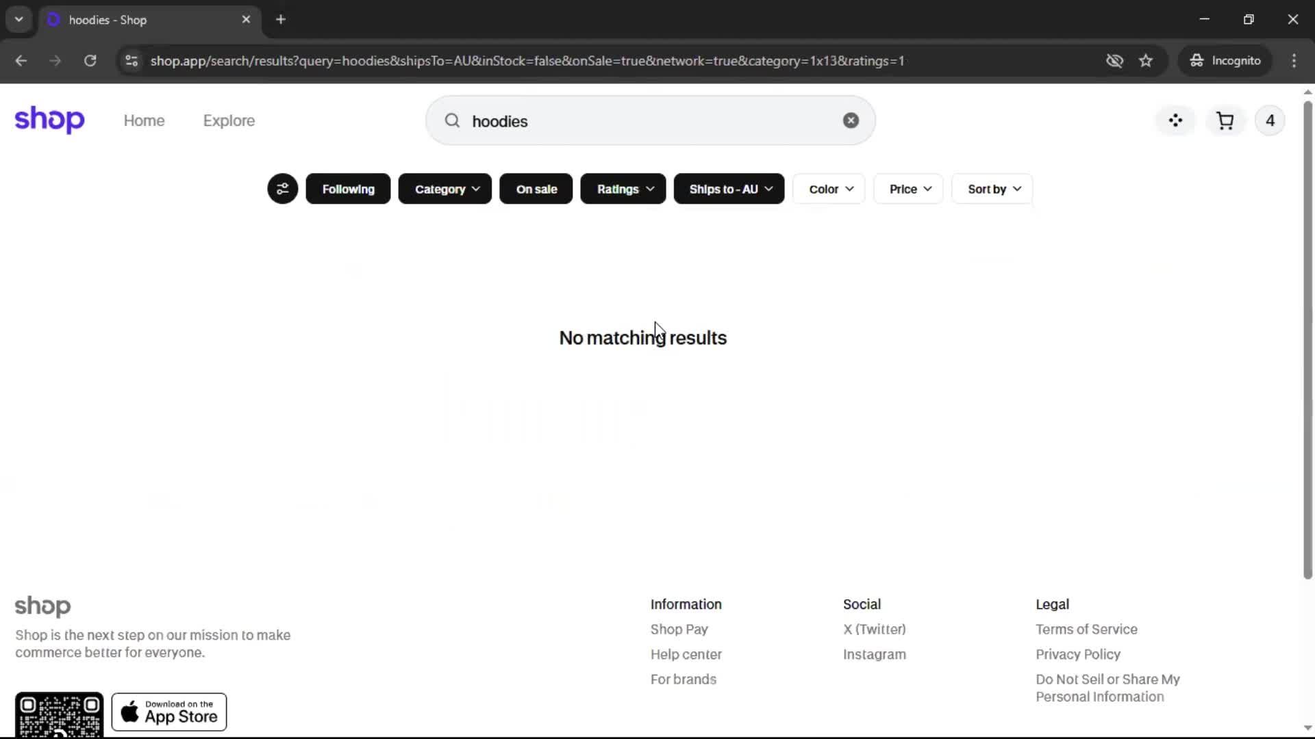 Filtering and sorting screenshot