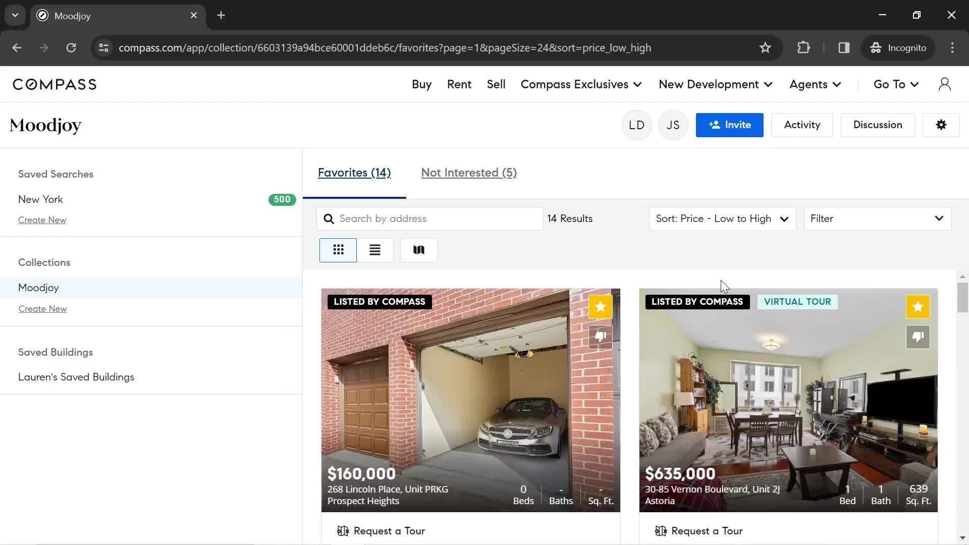 Filtering and sorting screenshot