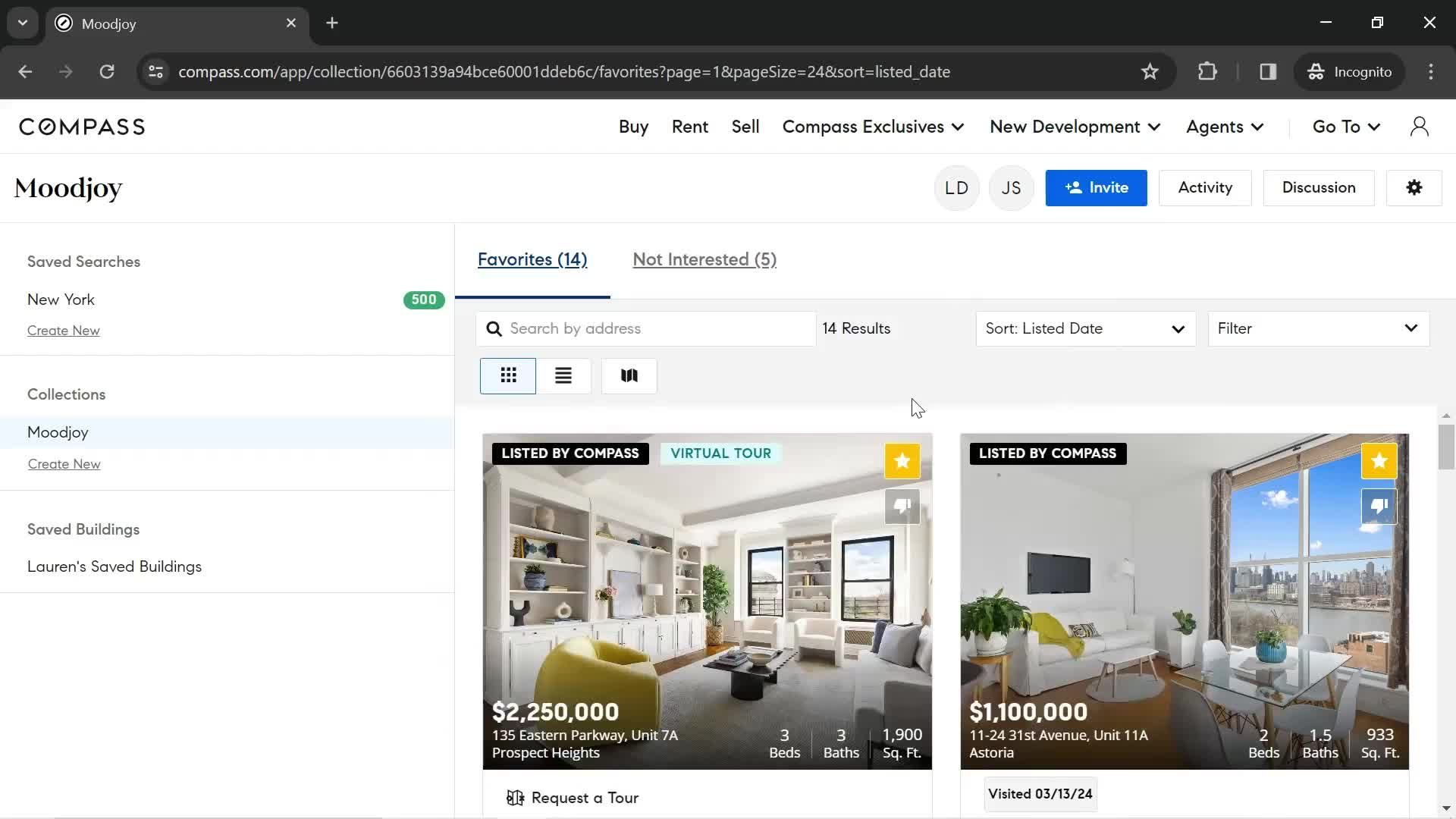 Filtering and sorting screenshot