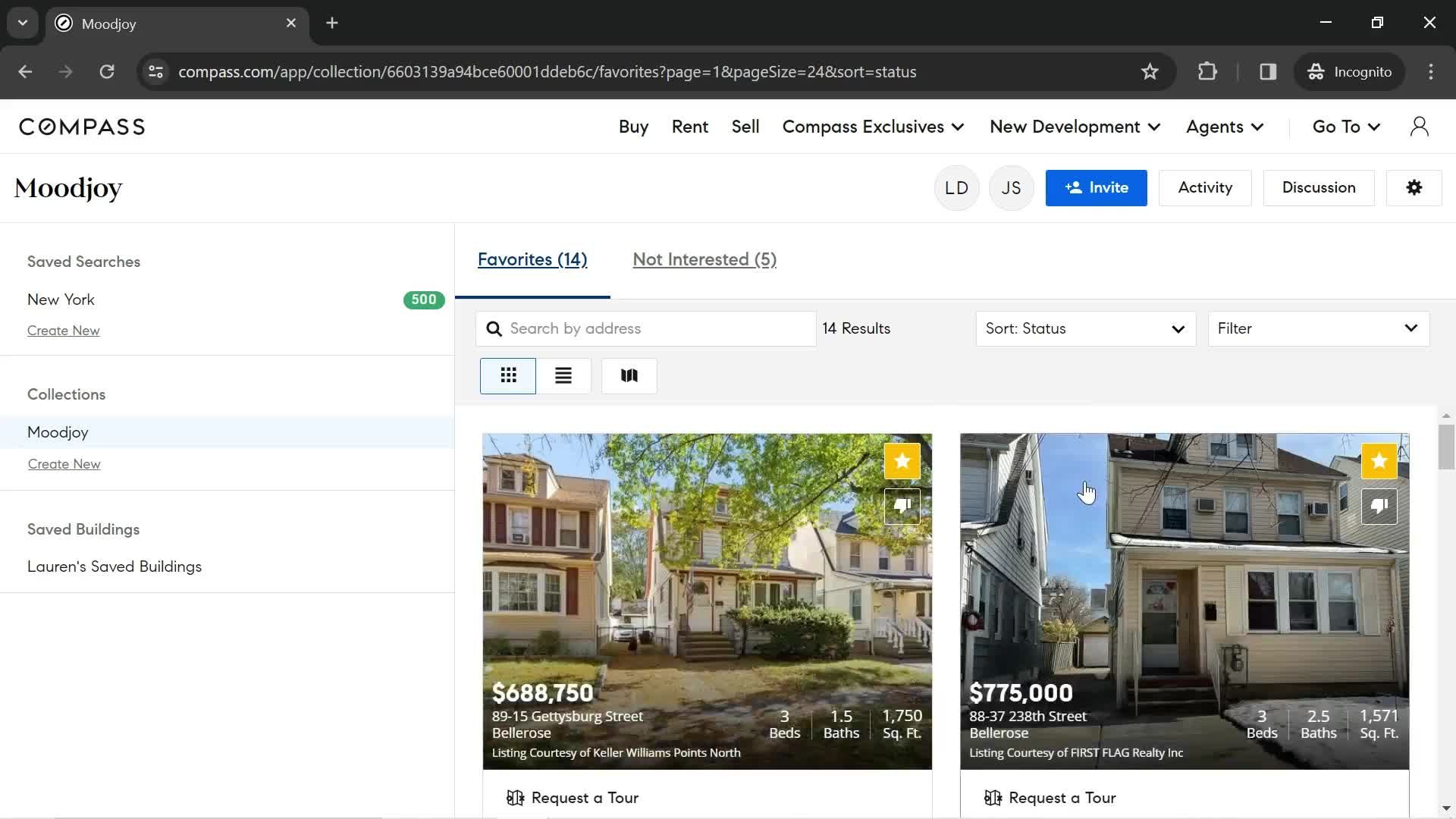 Filtering and sorting screenshot