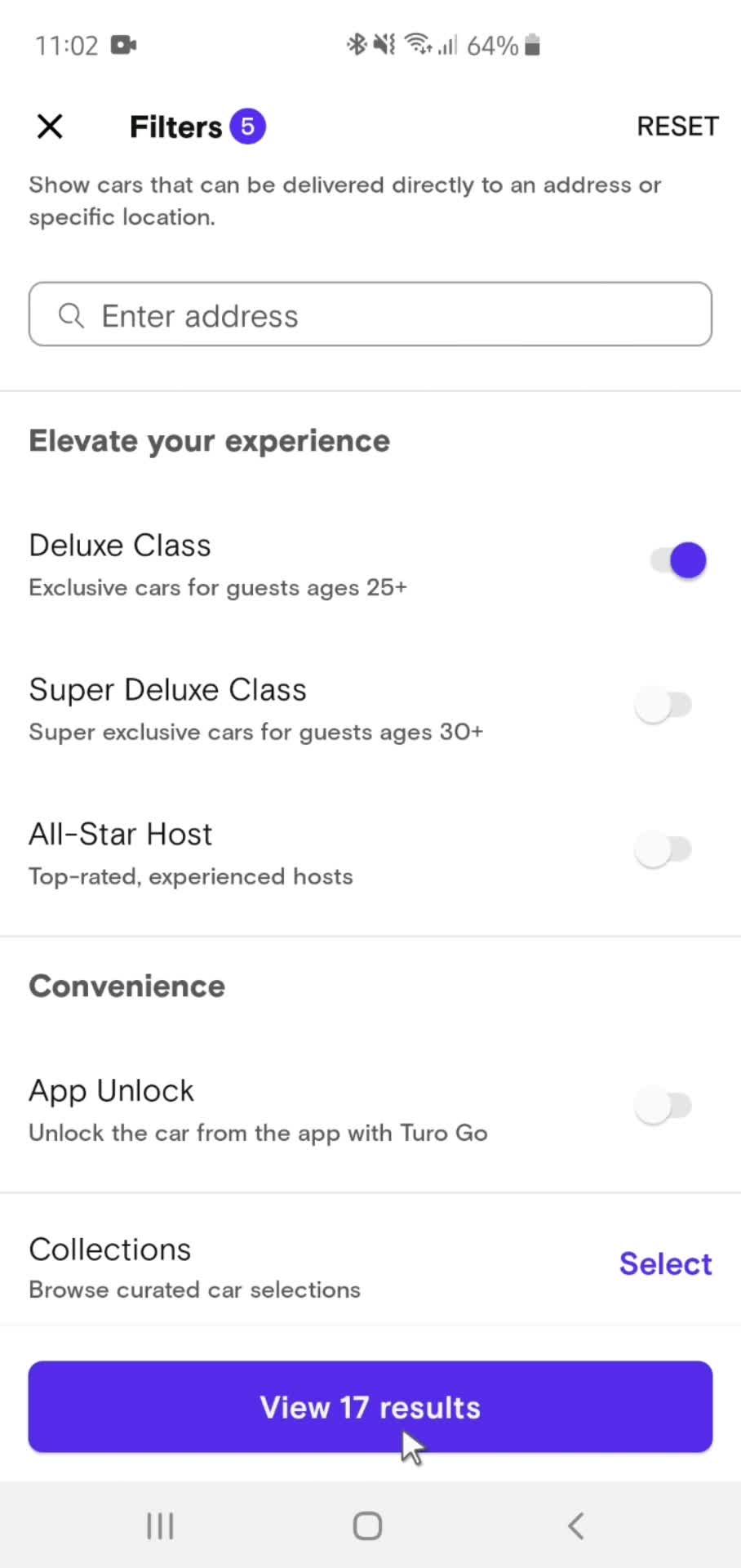 Filtering and sorting screenshot