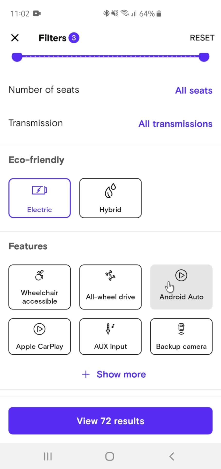 Filtering and sorting screenshot