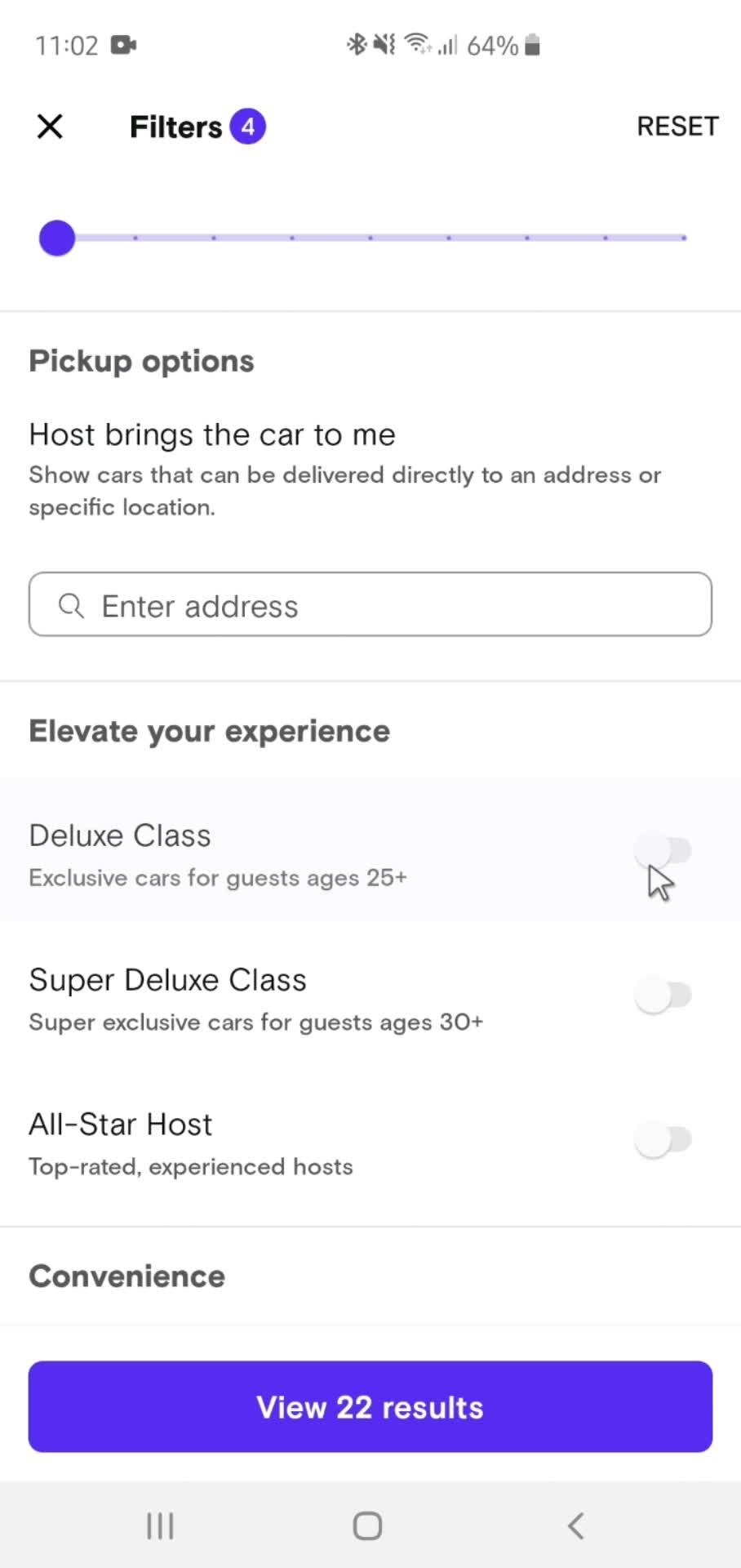 Filtering and sorting screenshot