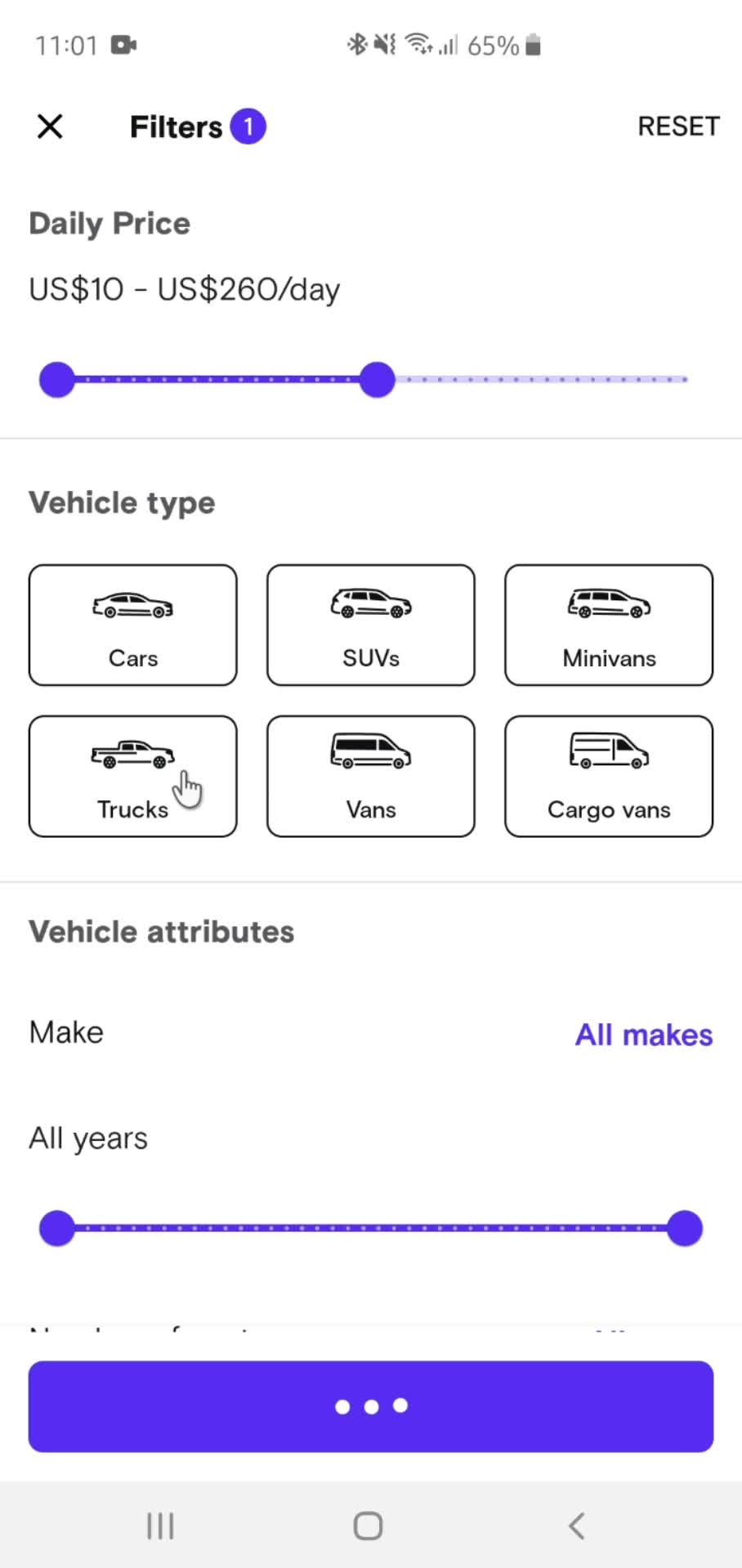 Filtering and sorting screenshot