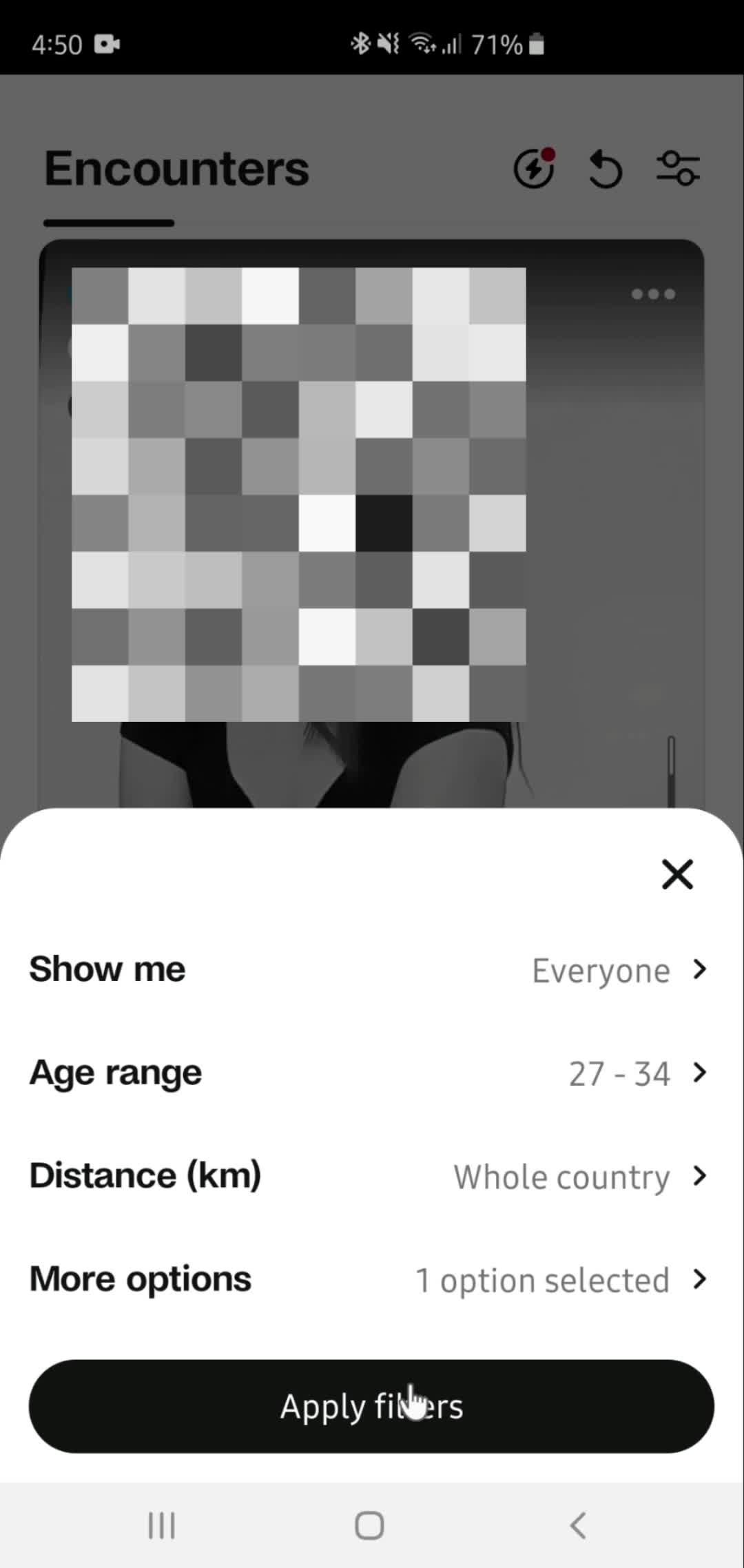 Filtering and sorting screenshot