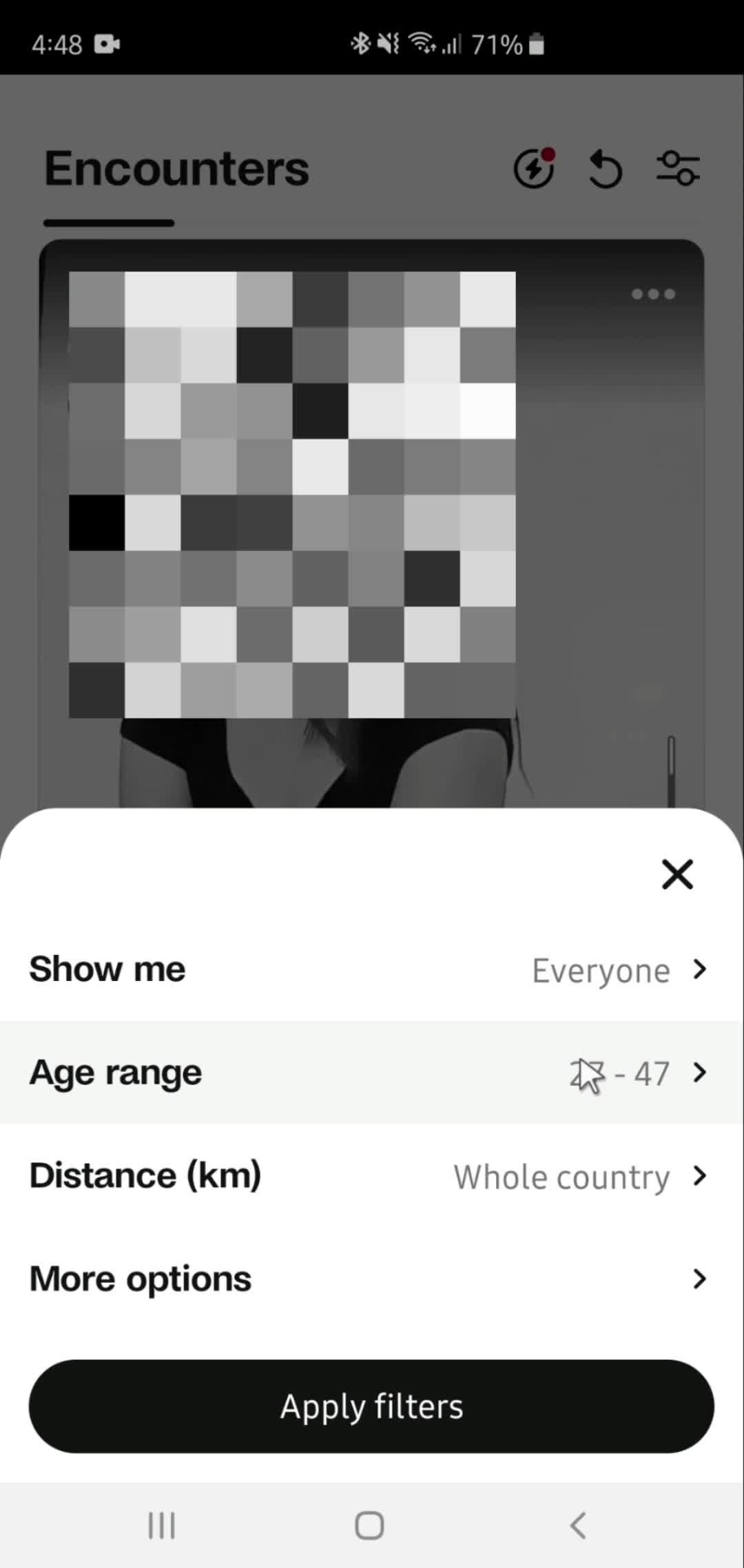 Filtering and sorting screenshot