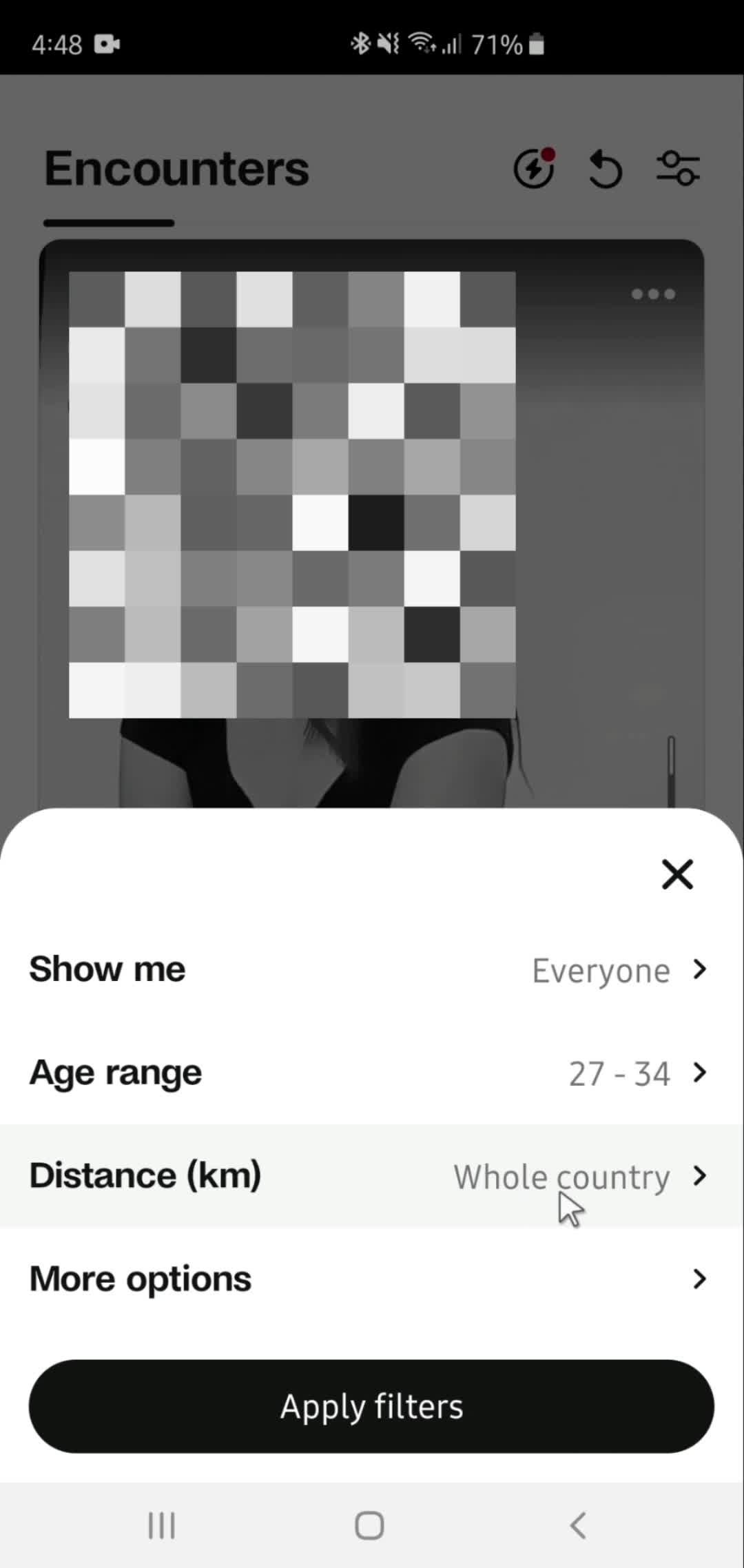 Filtering and sorting screenshot