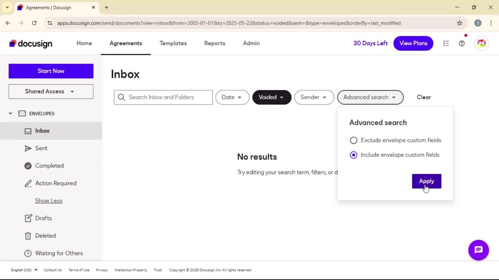 Filtering and sorting screenshot