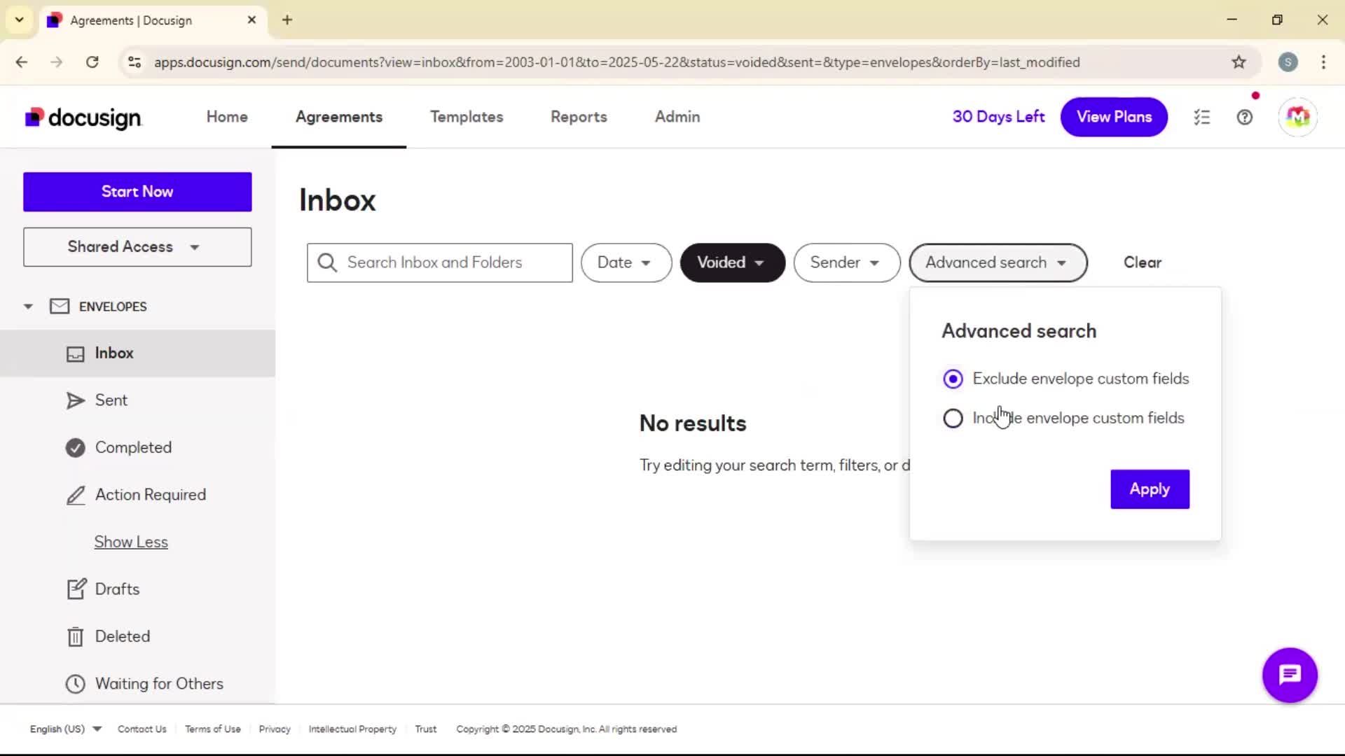 Filtering and sorting screenshot