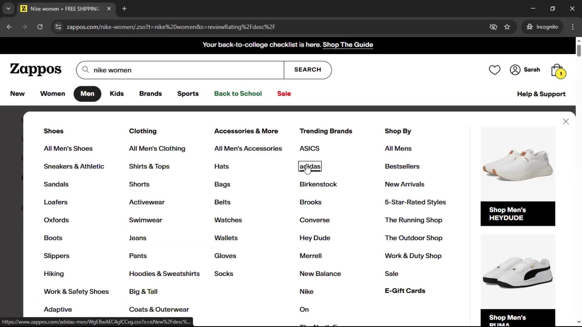 Filtering and sorting screenshot