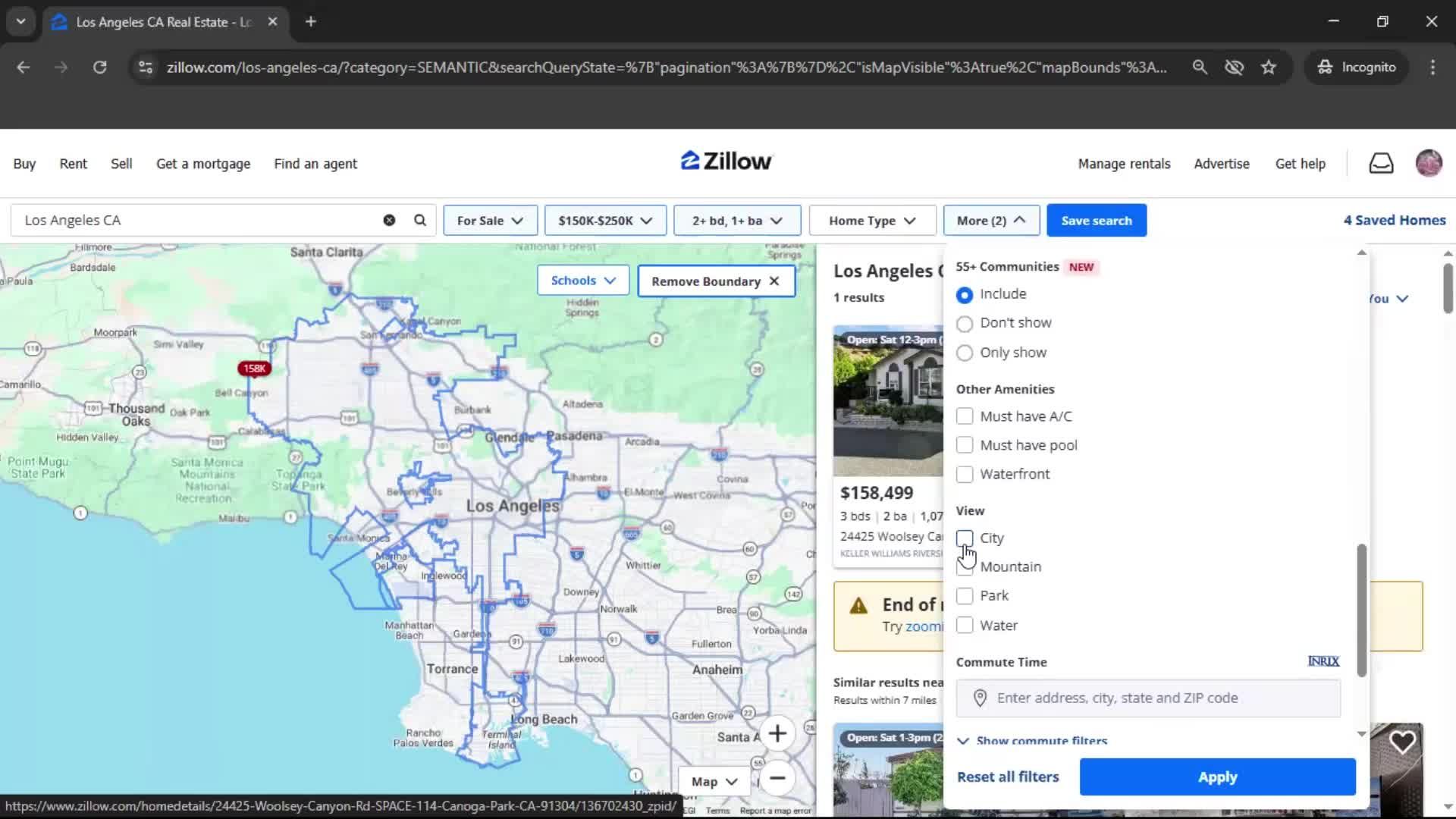 Filtering and sorting screenshot