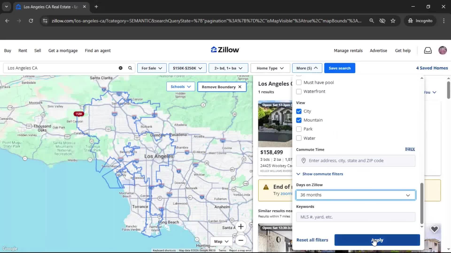 Filtering and sorting screenshot