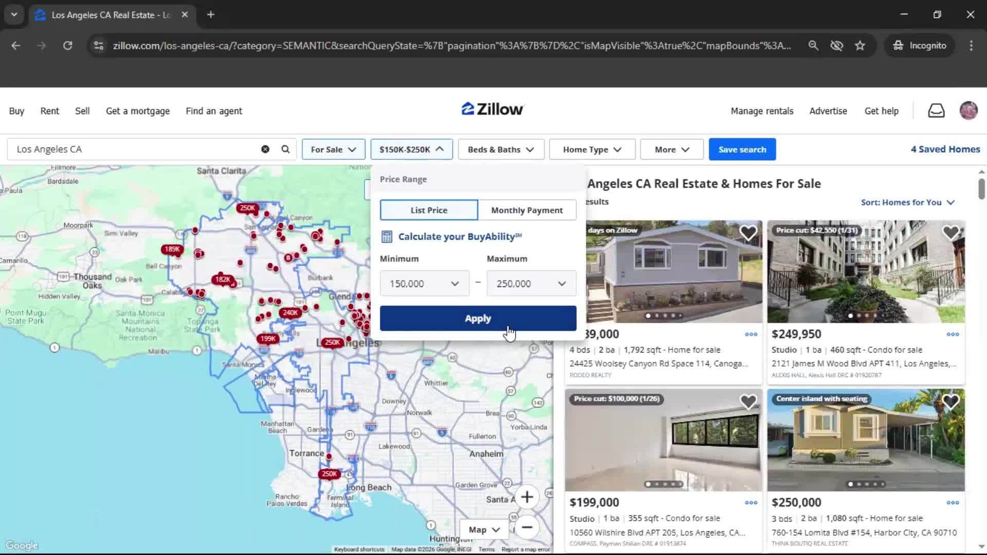 Filtering and sorting screenshot