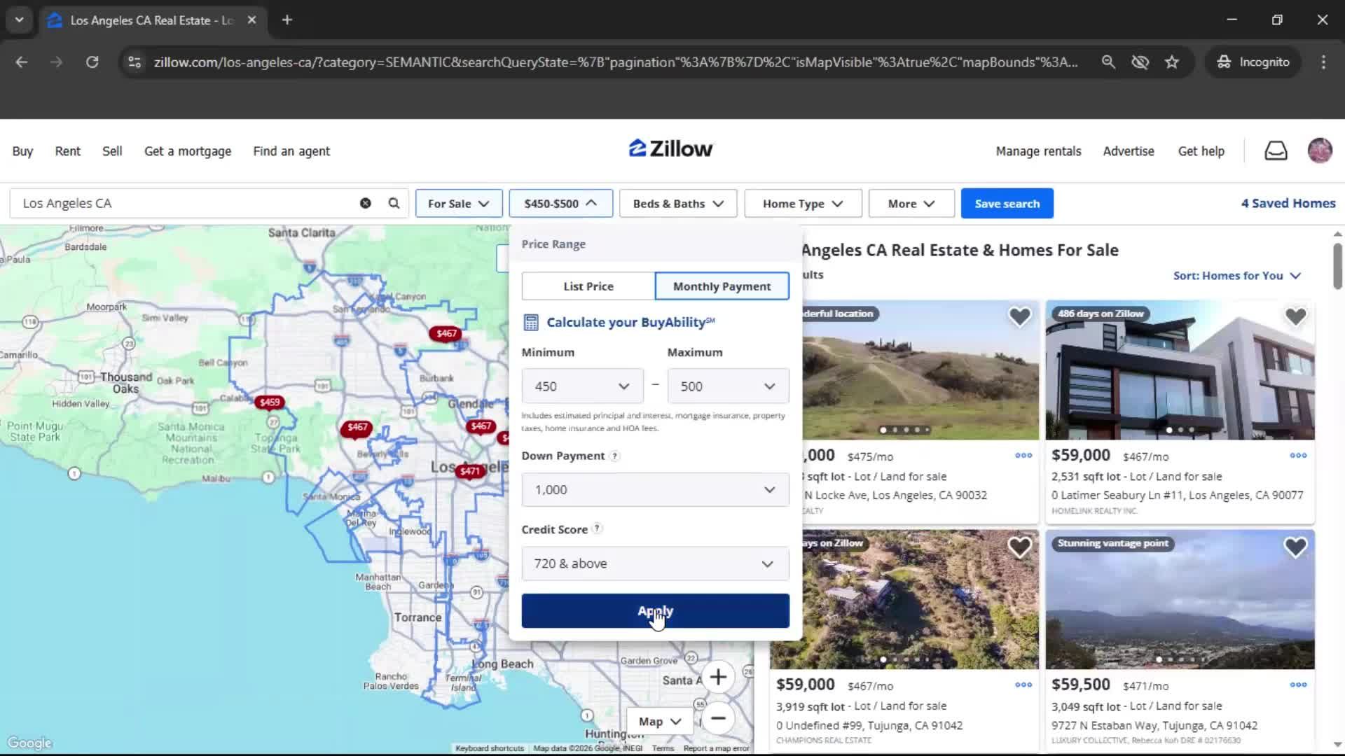 Filtering and sorting screenshot