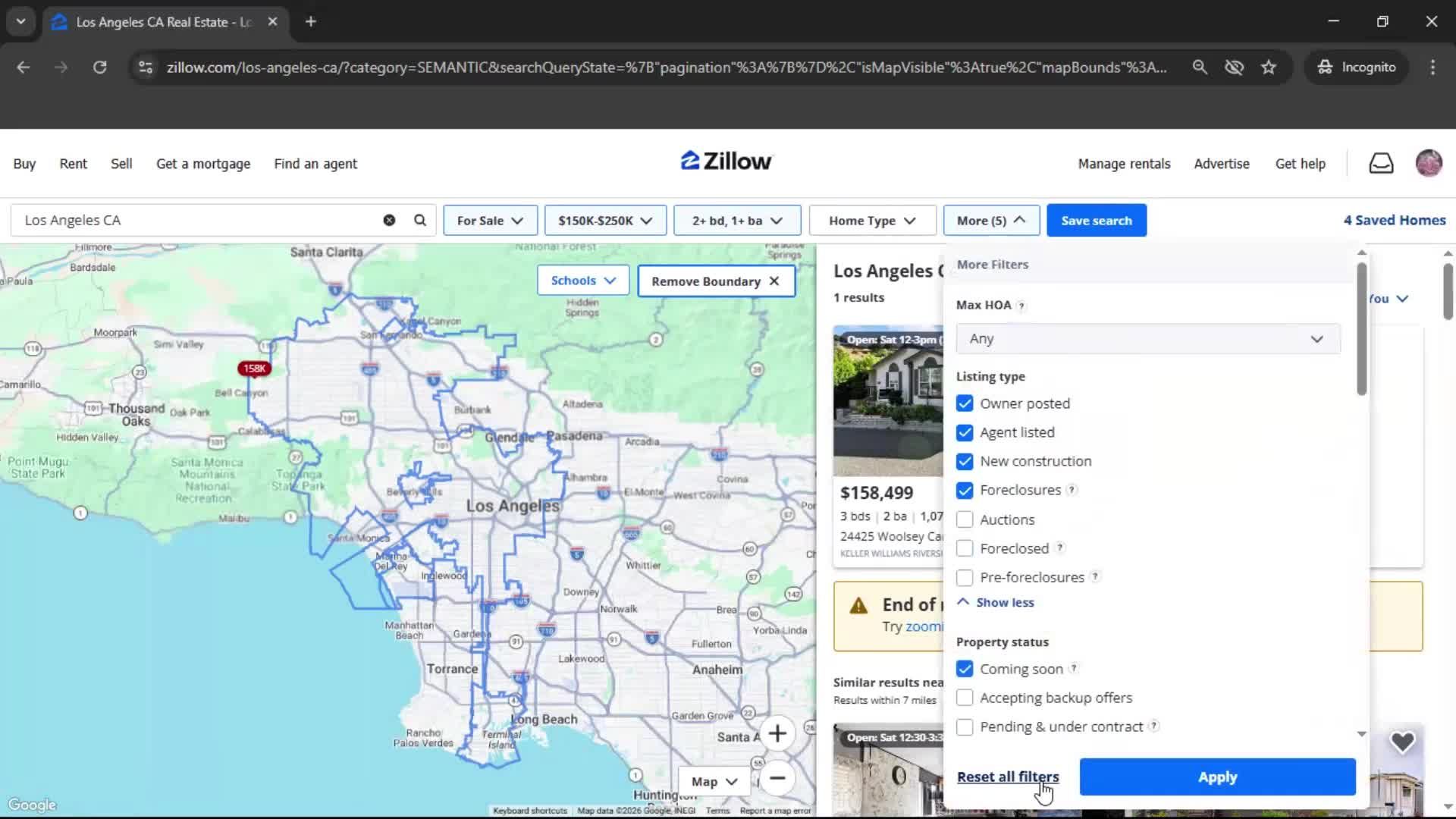 Filtering and sorting screenshot