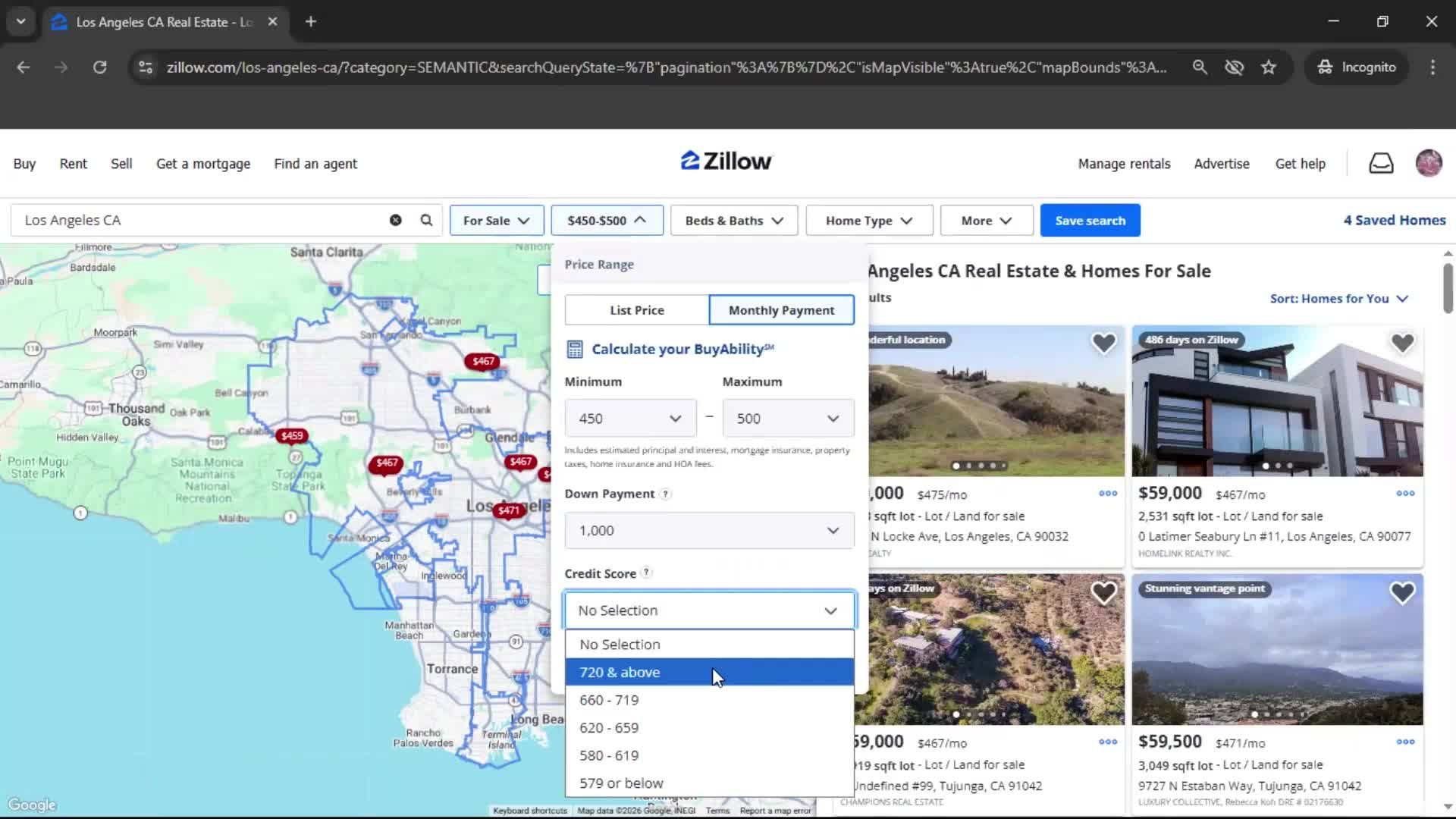 Filtering and sorting screenshot