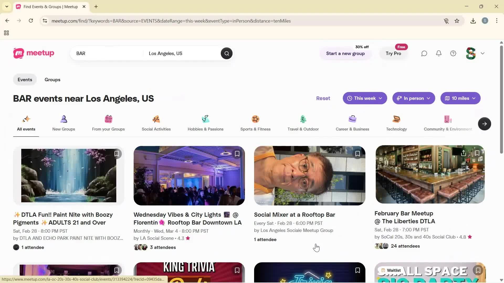 Filtering and sorting screenshot