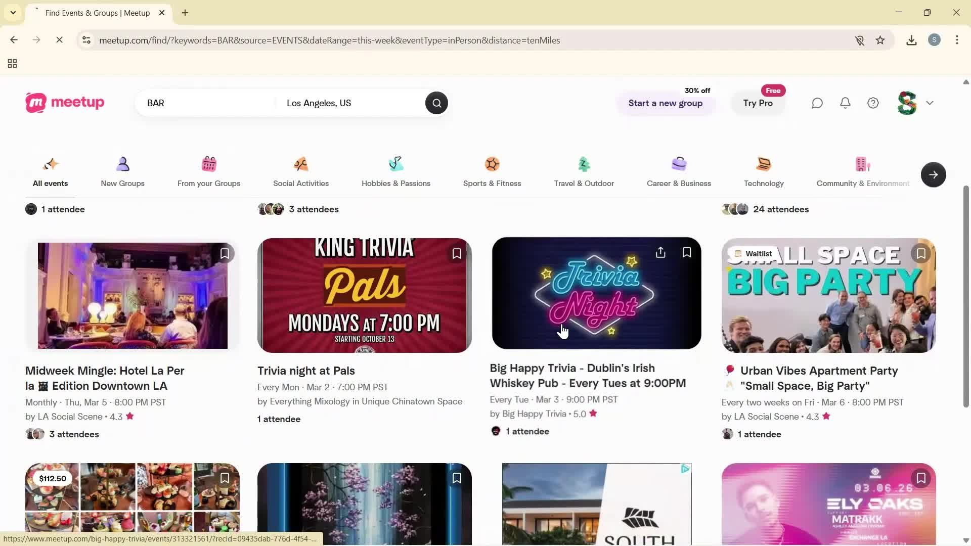 Filtering and sorting screenshot