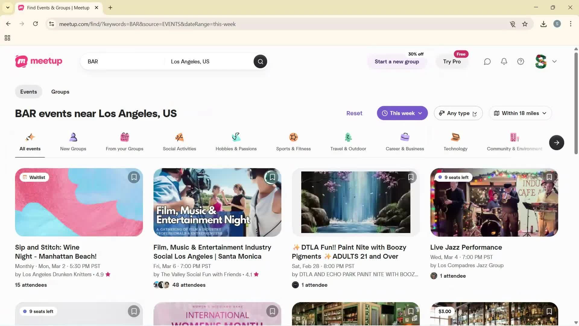 Filtering and sorting screenshot