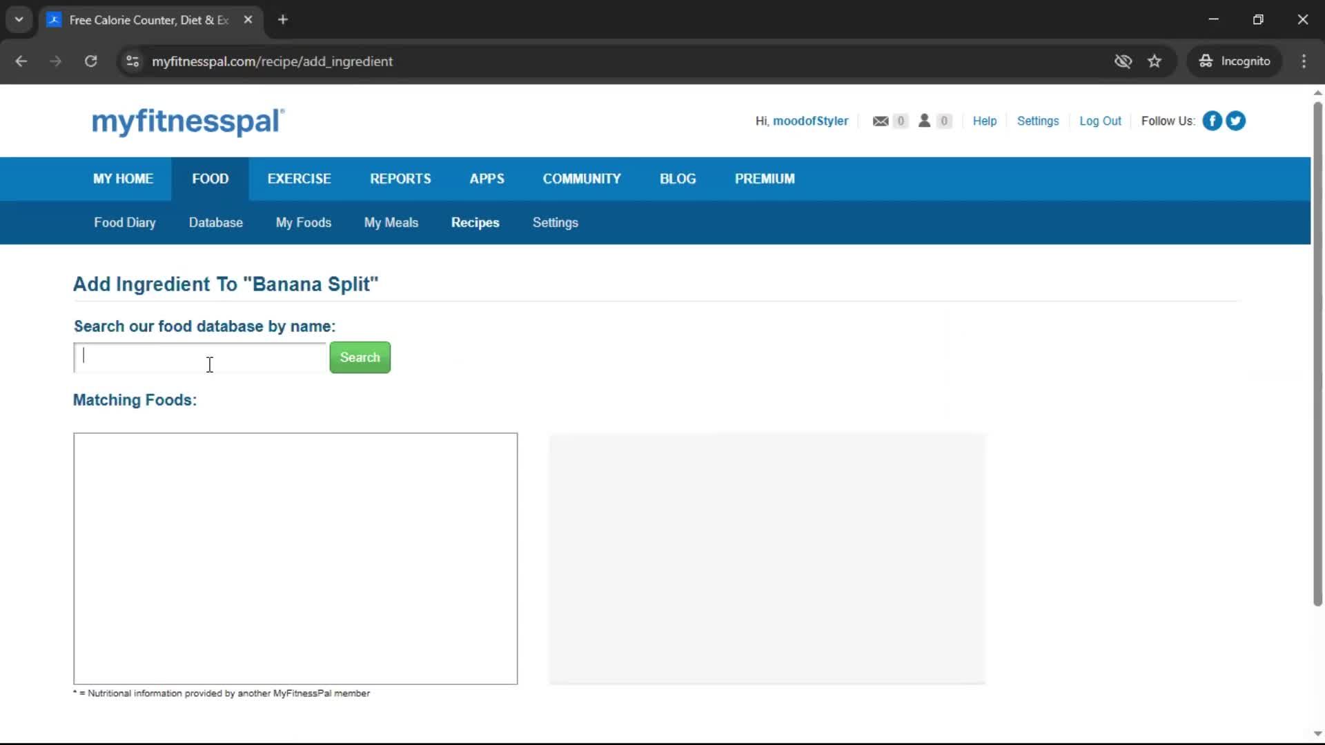 Finding a recipe screenshot
