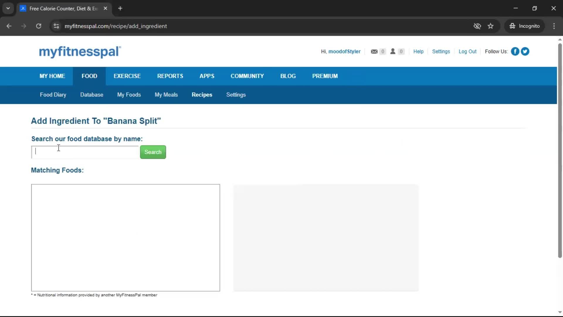Finding a recipe screenshot