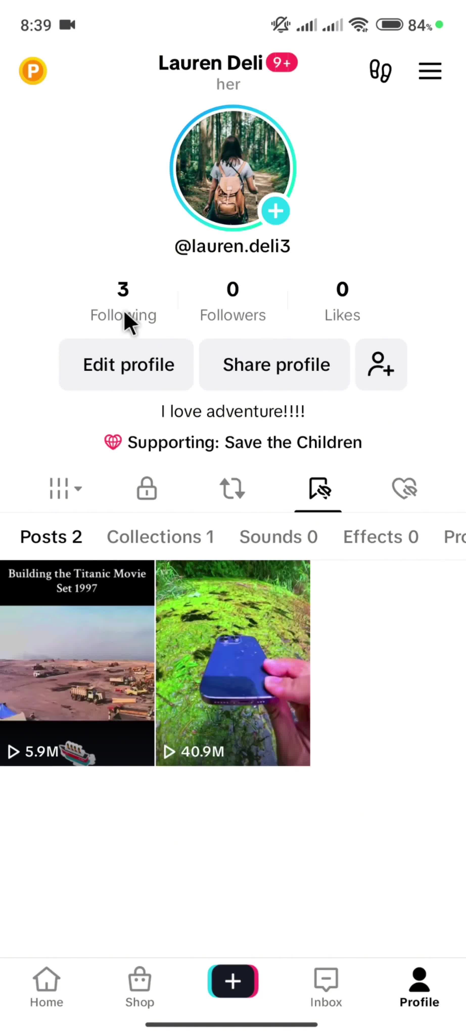 Following a user on TikTok video thumbnail