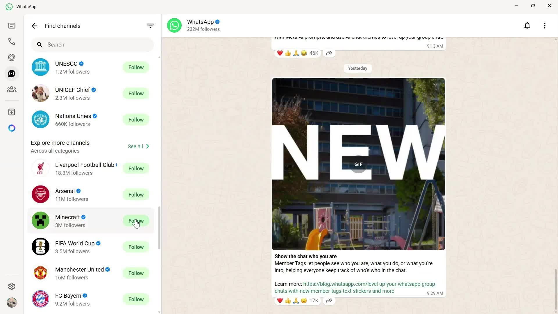 Following a user screenshot