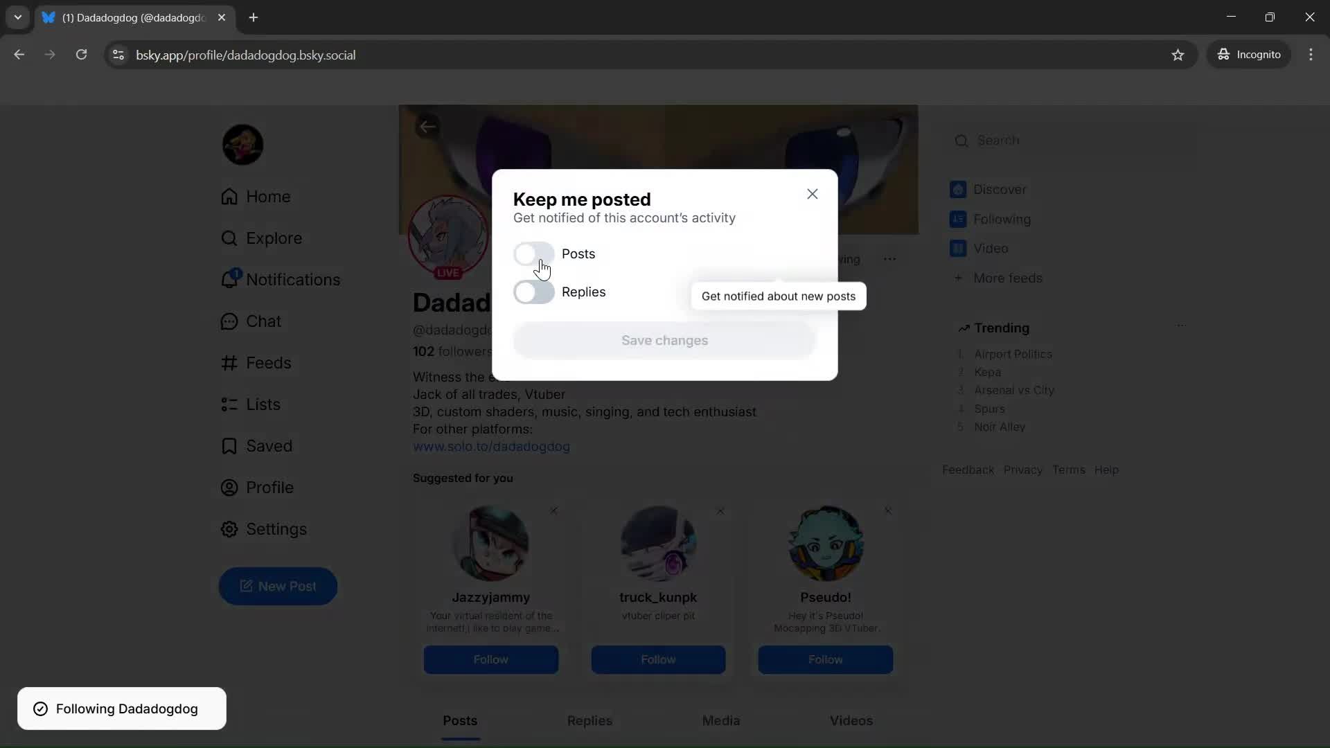 Following a user screenshot