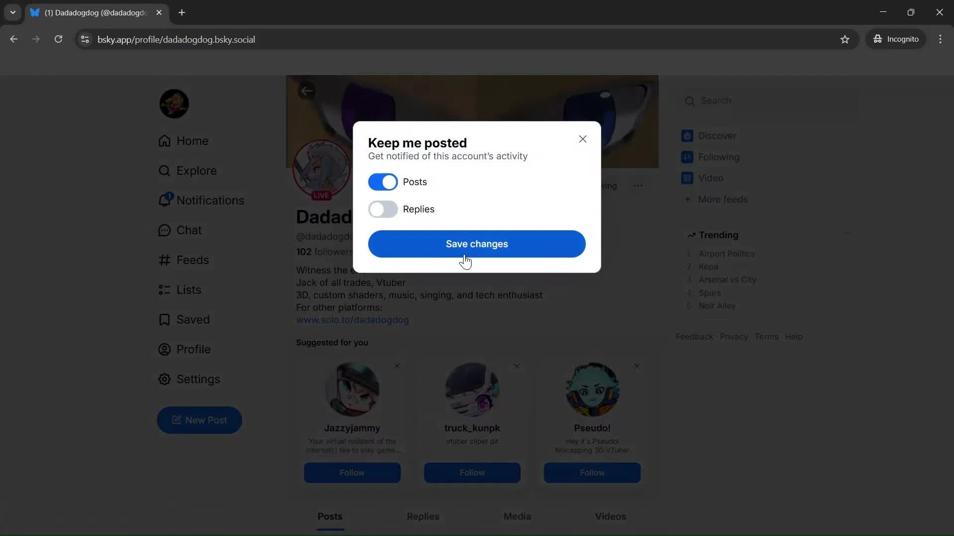 Following a user screenshot