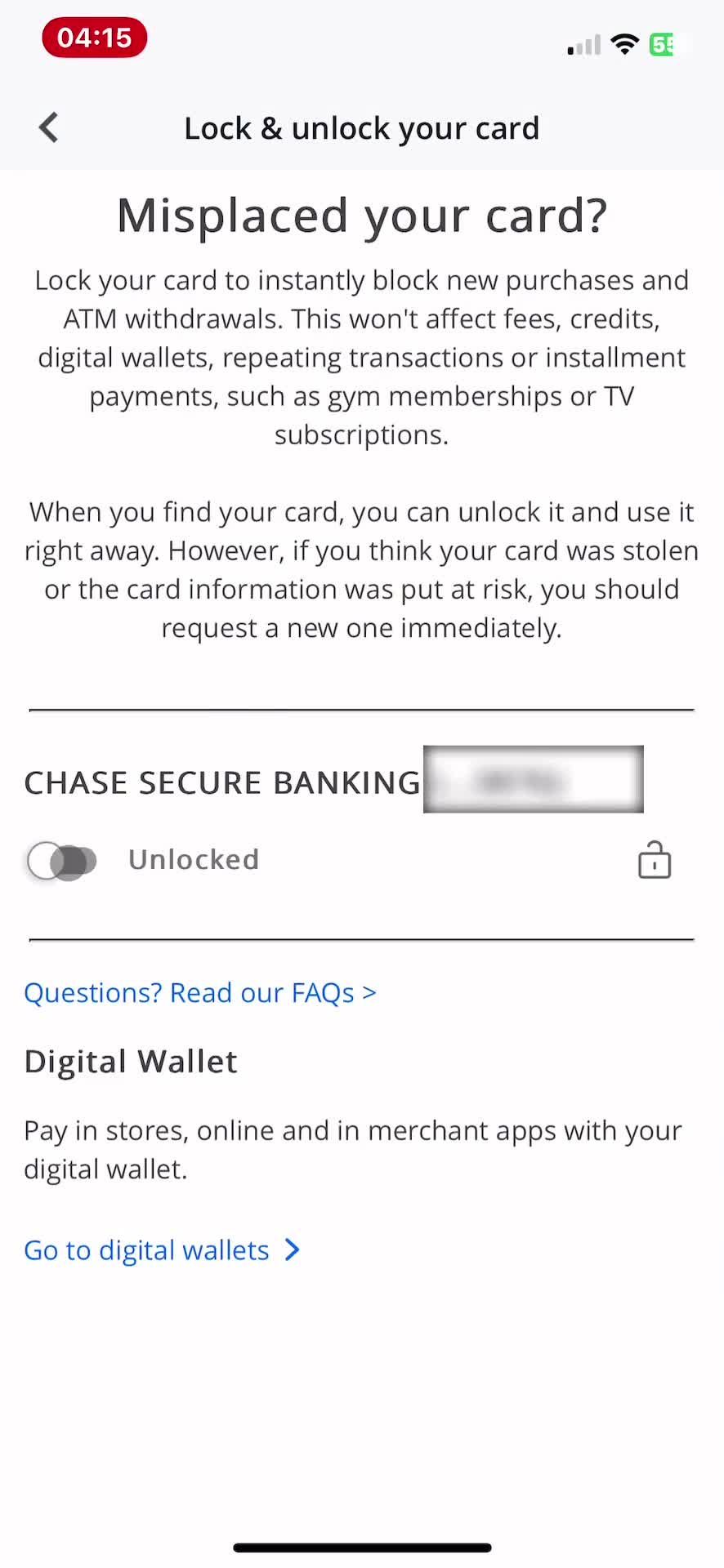 Locking a card on Chase video thumbnail