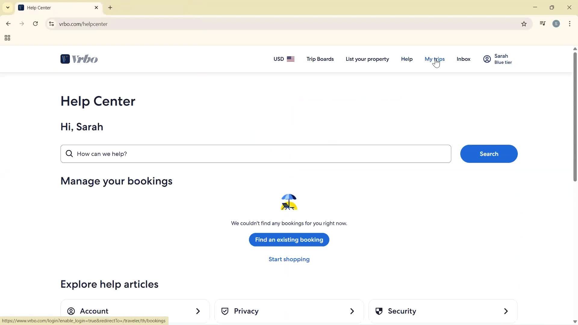 General browsing screenshot