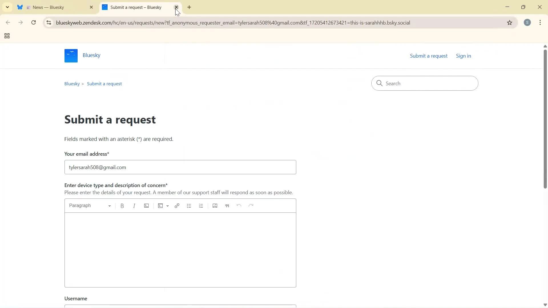 General browsing screenshot