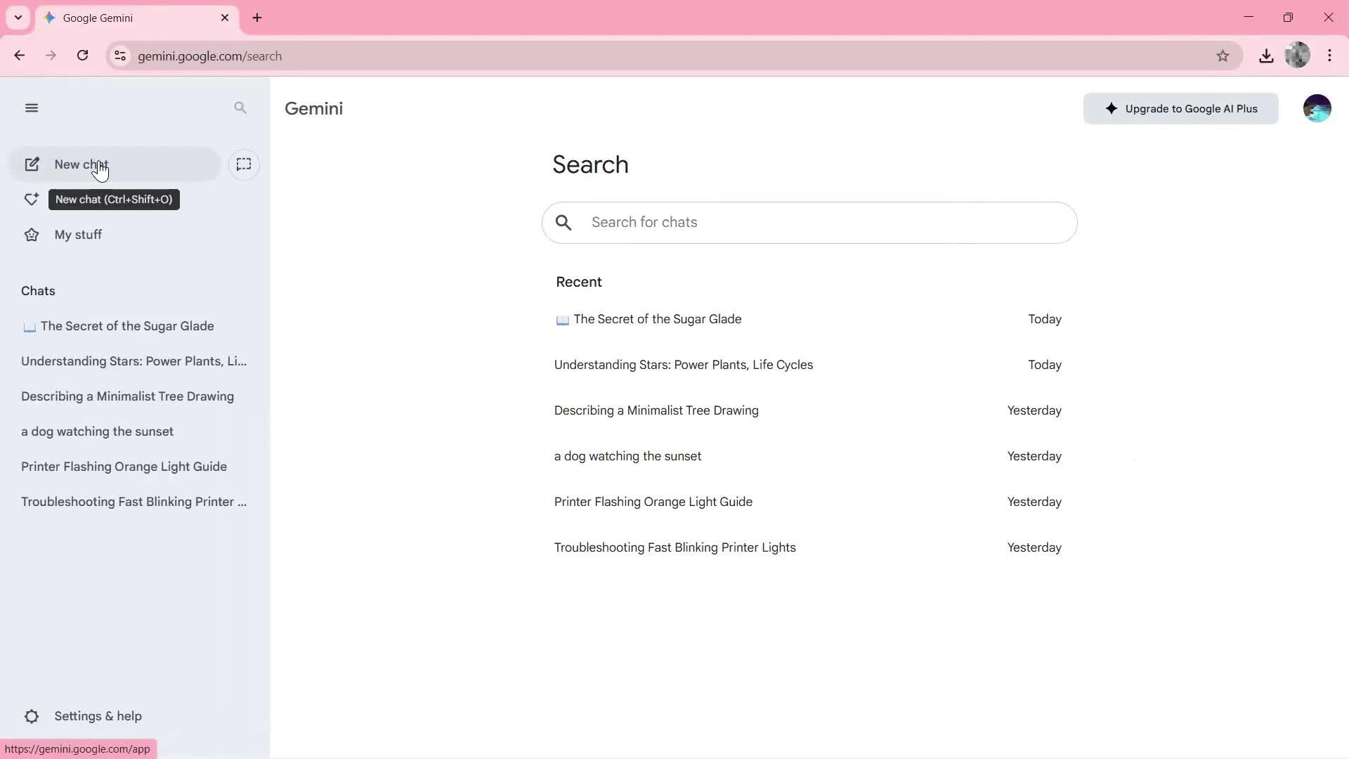 General browsing screenshot