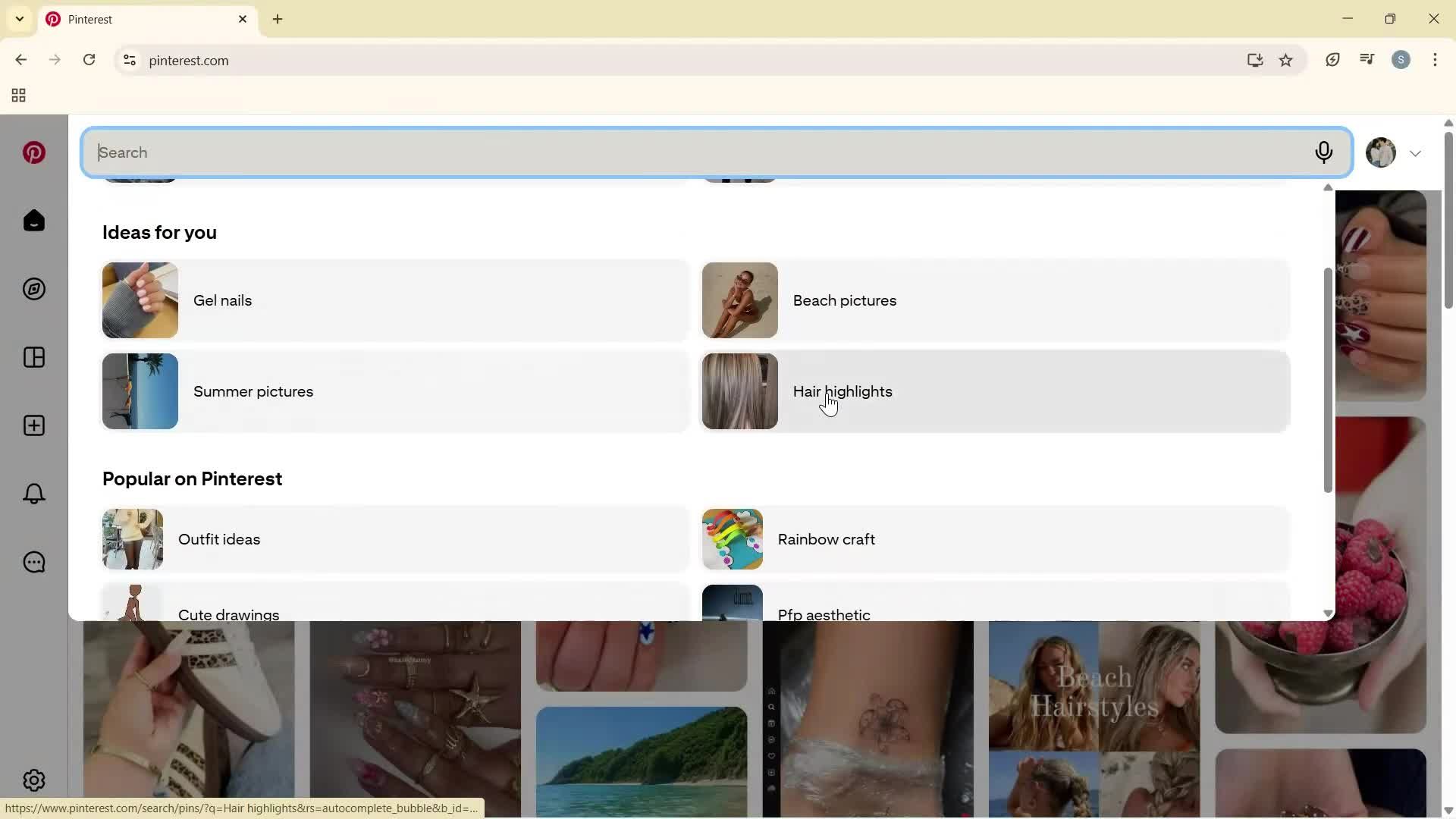 General browsing screenshot