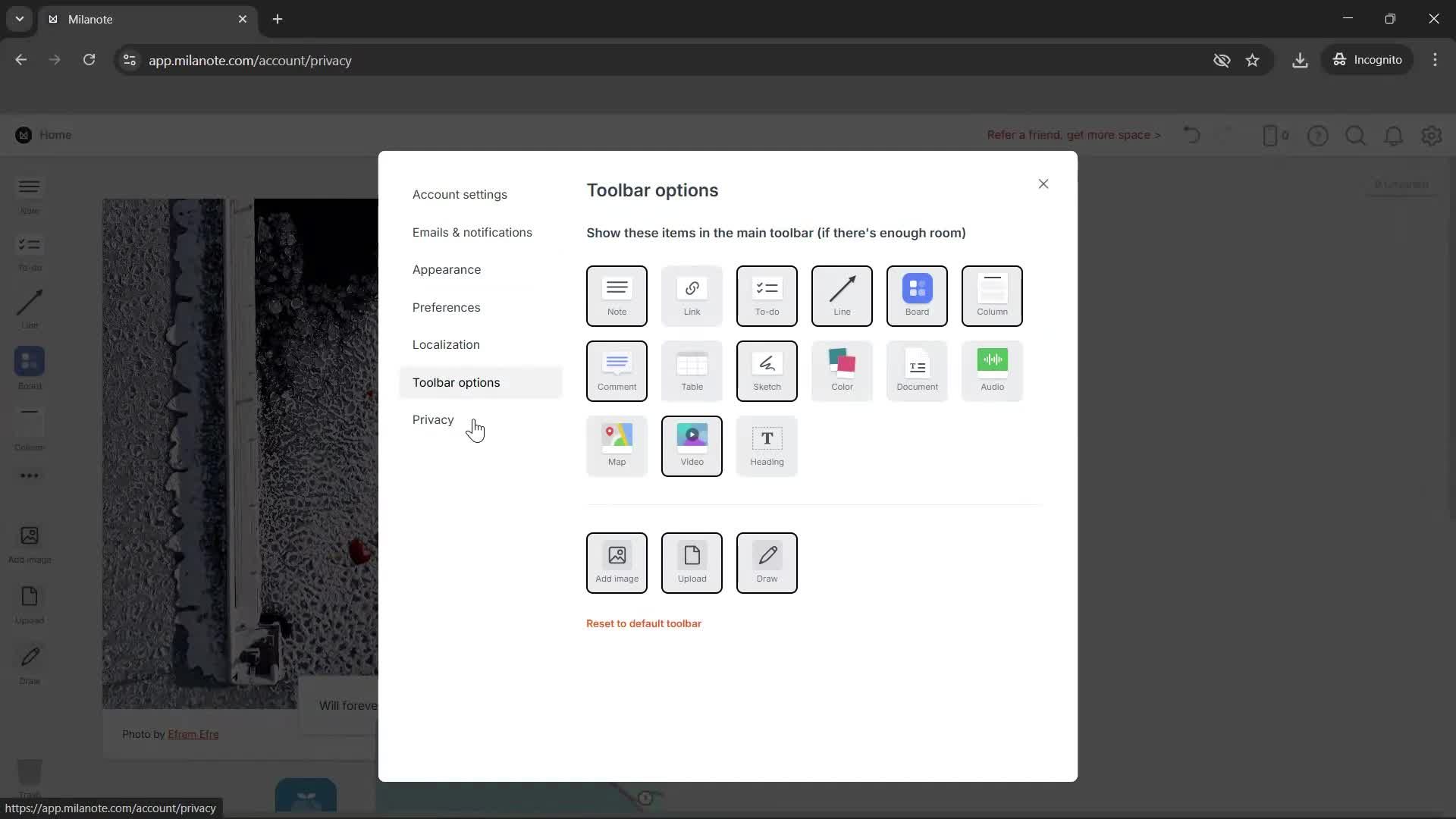 General browsing screenshot