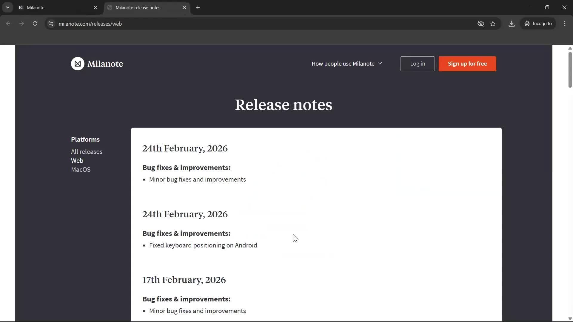 General browsing screenshot