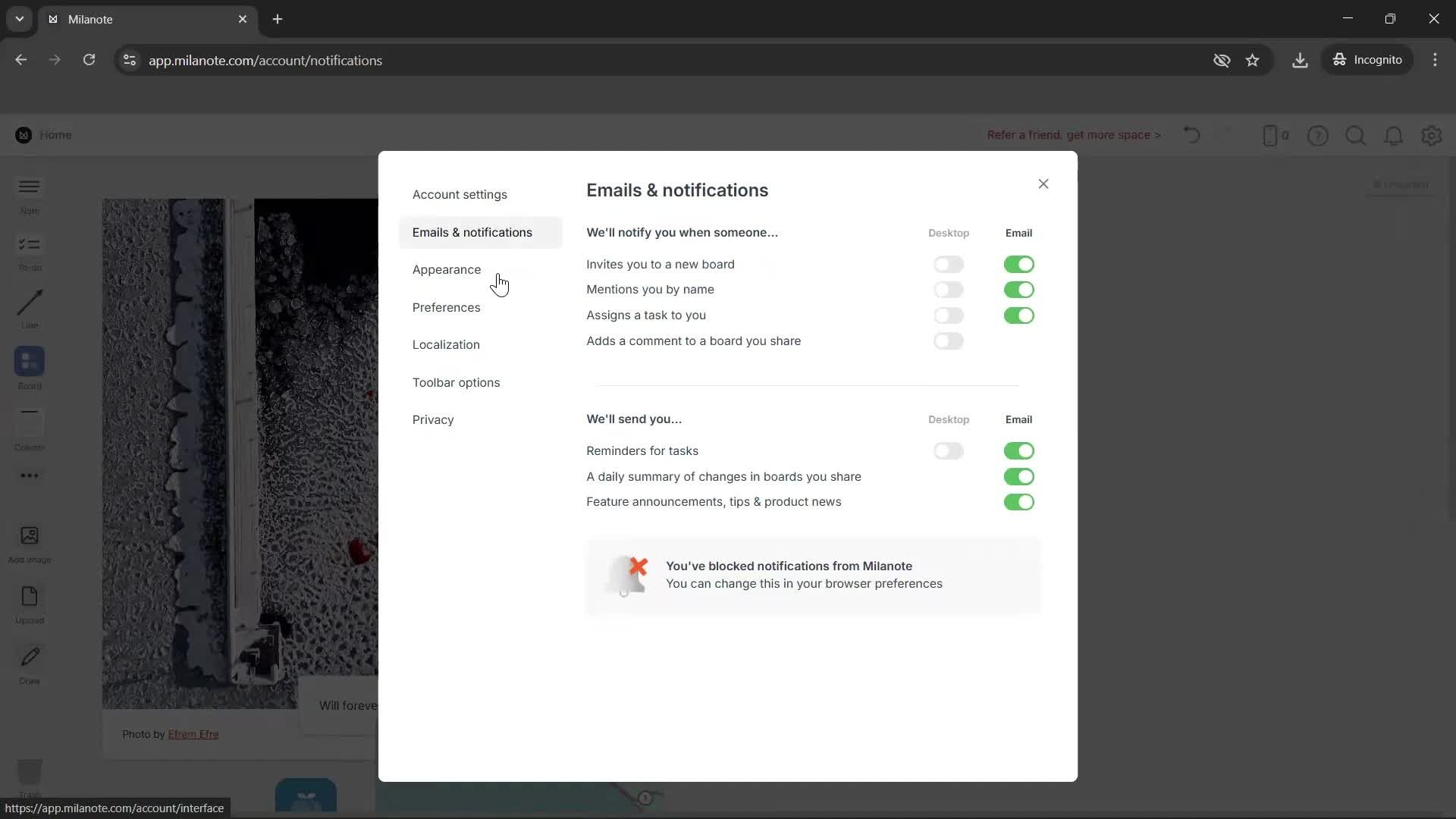General browsing screenshot