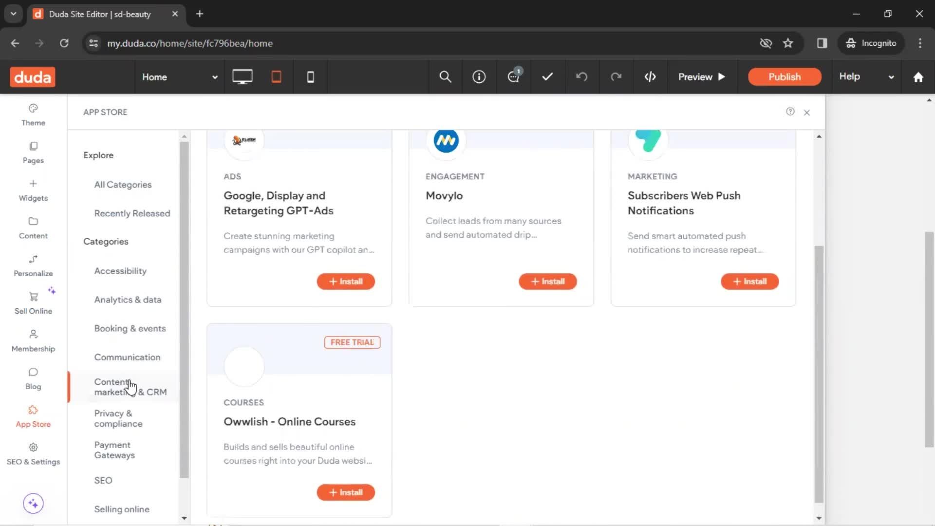 General browsing screenshot
