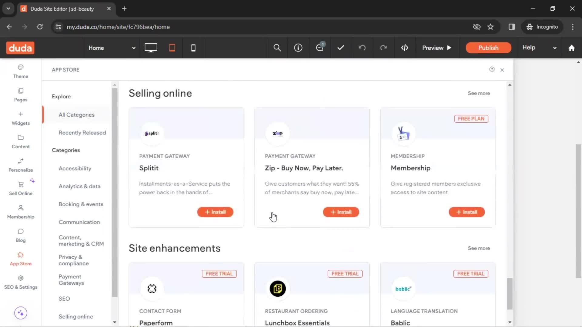 General browsing screenshot
