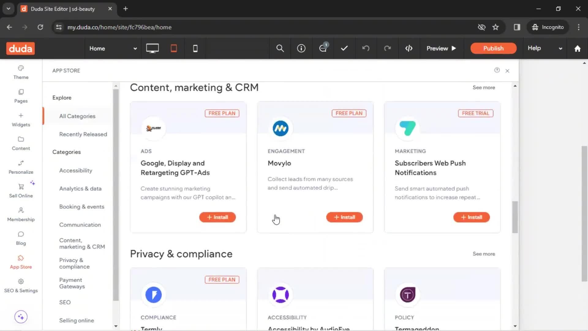 General browsing screenshot