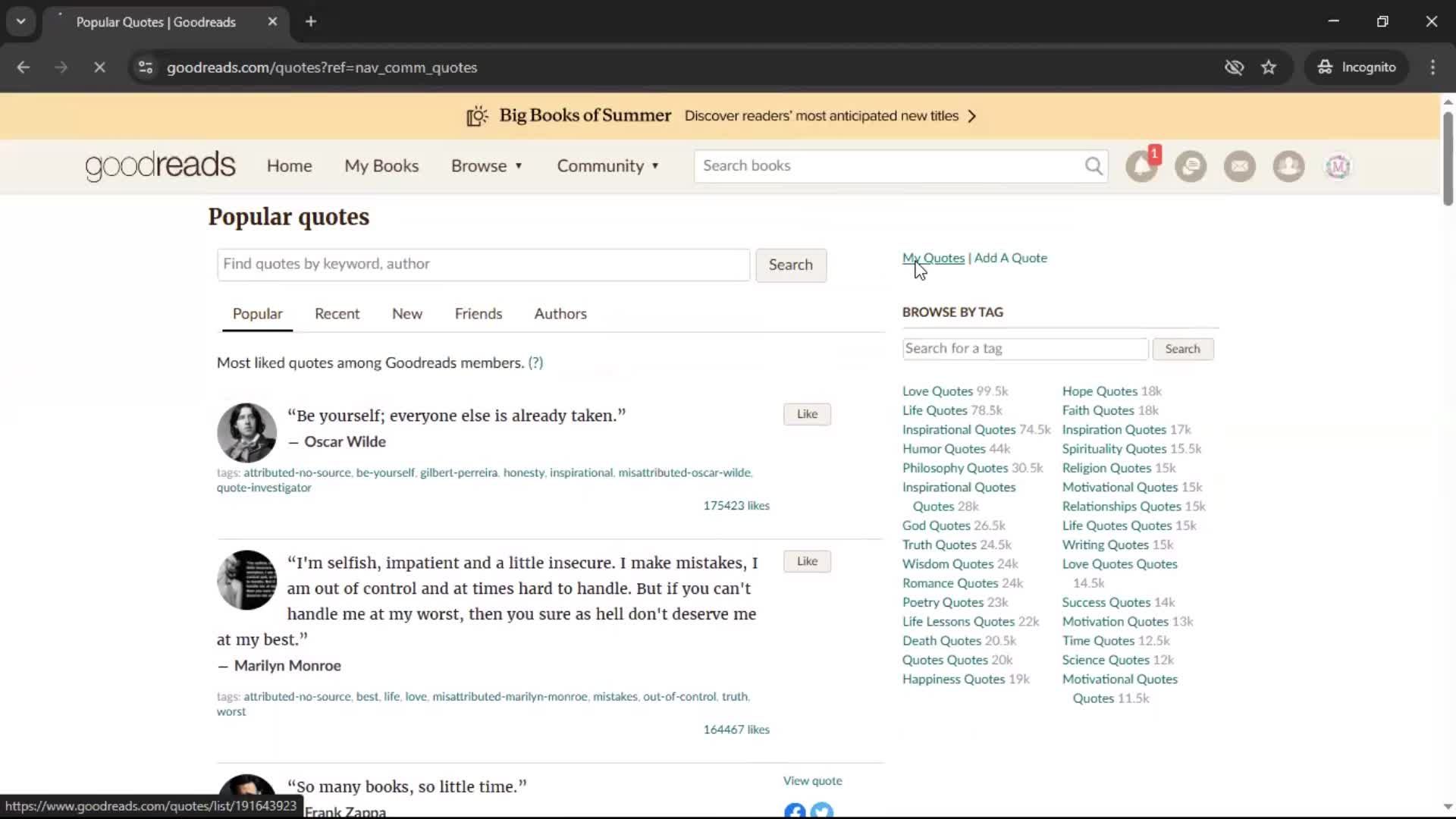 General browsing screenshot