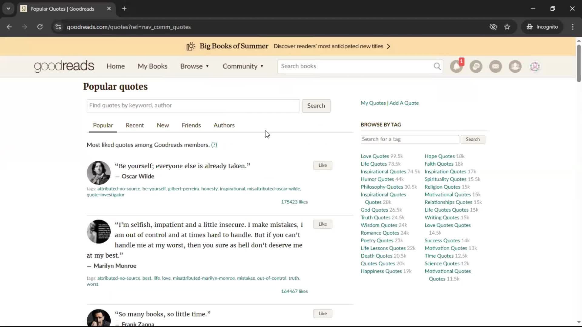 General browsing screenshot