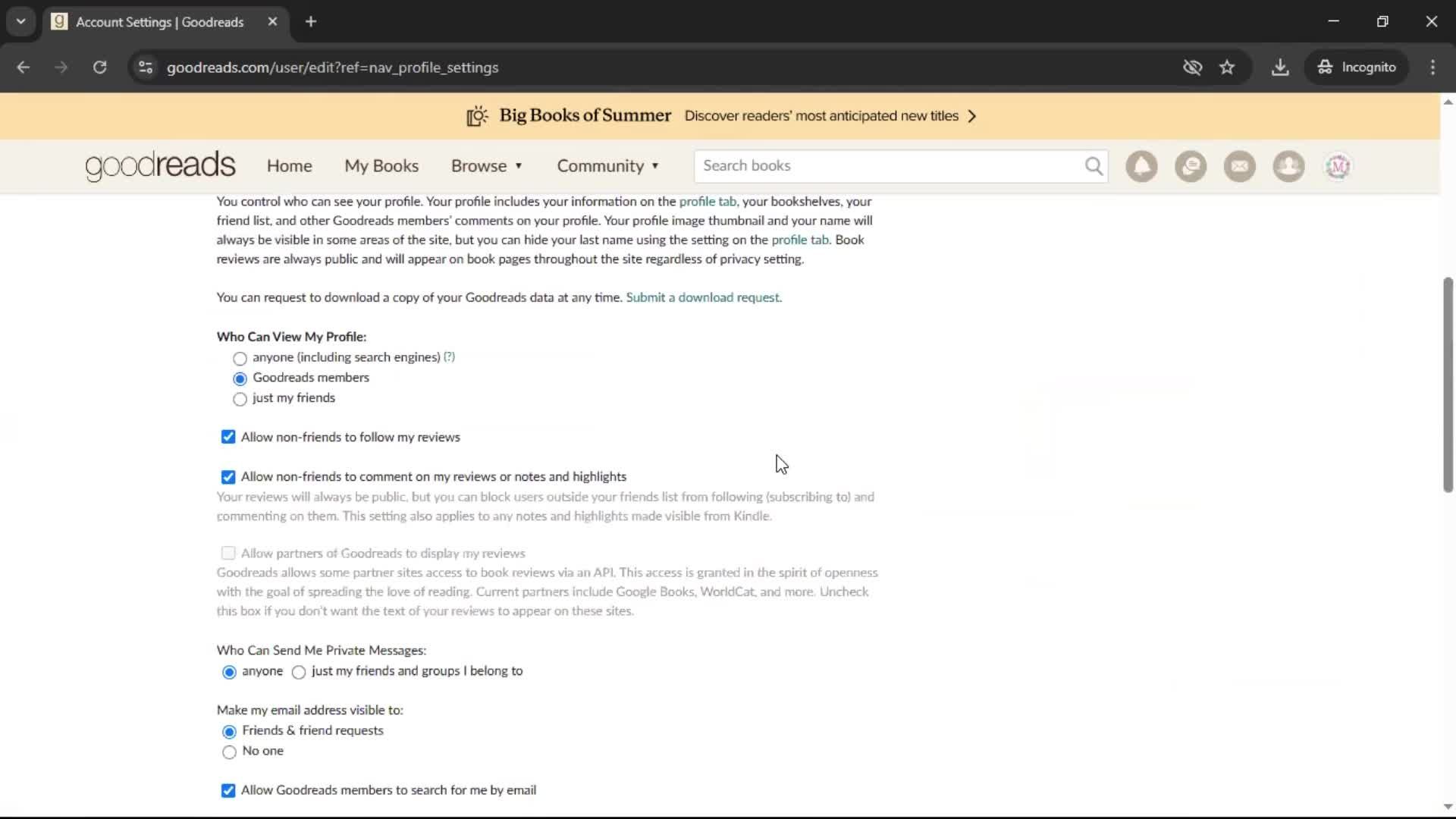 General browsing screenshot