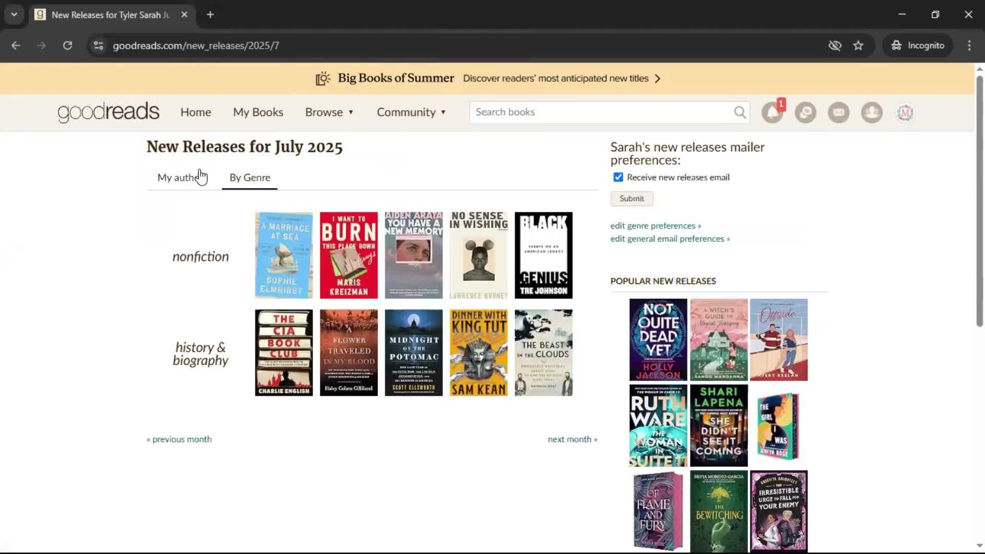 General browsing screenshot