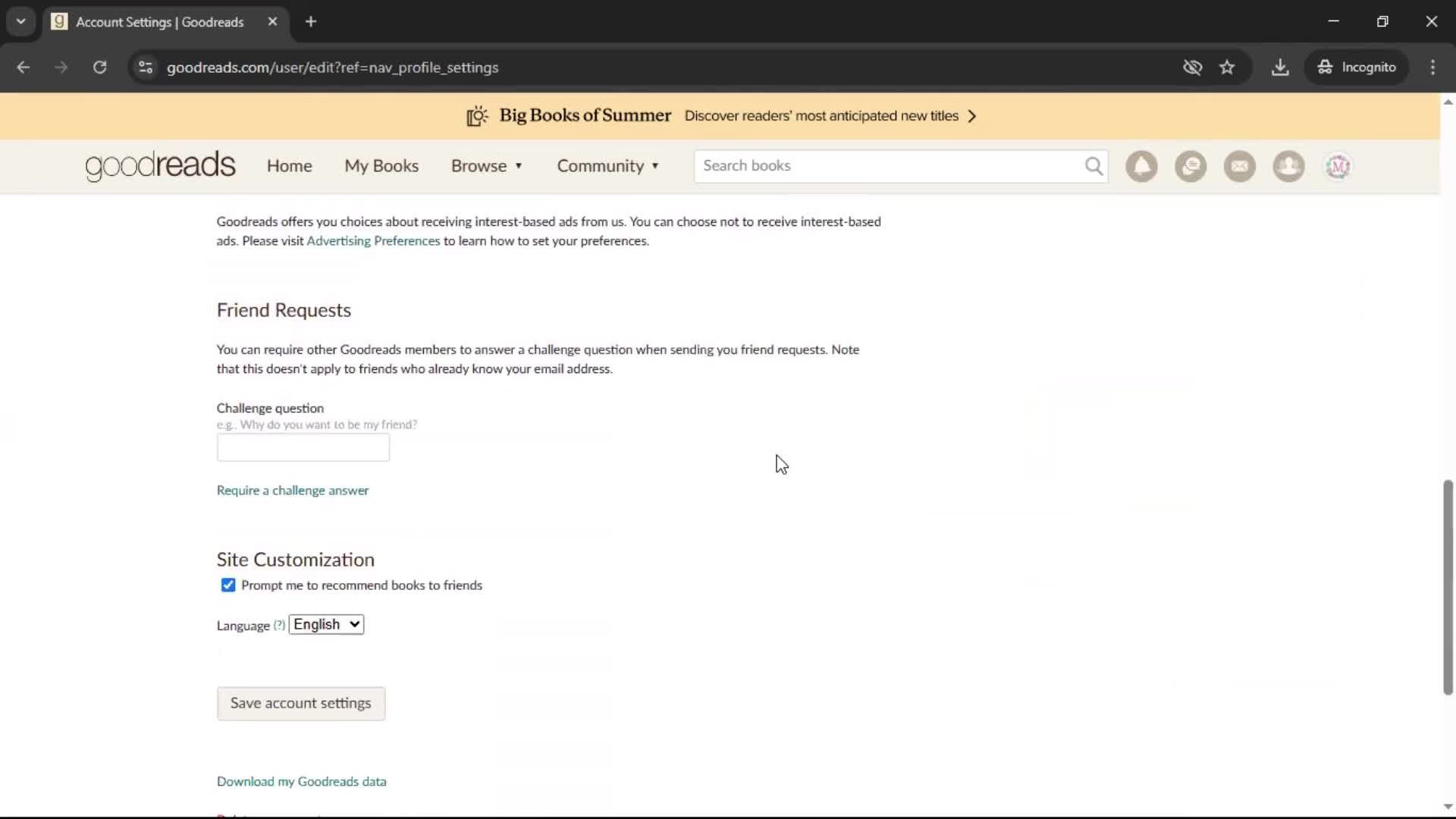 General browsing screenshot
